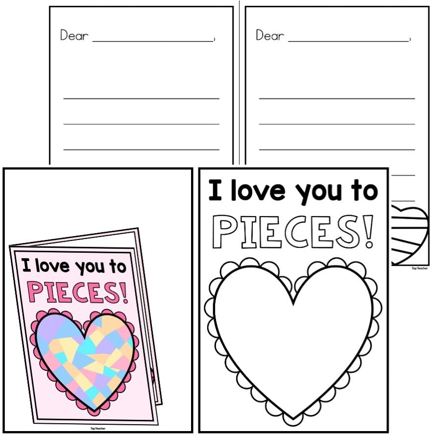I Love You To Pieces Card Top Teacher