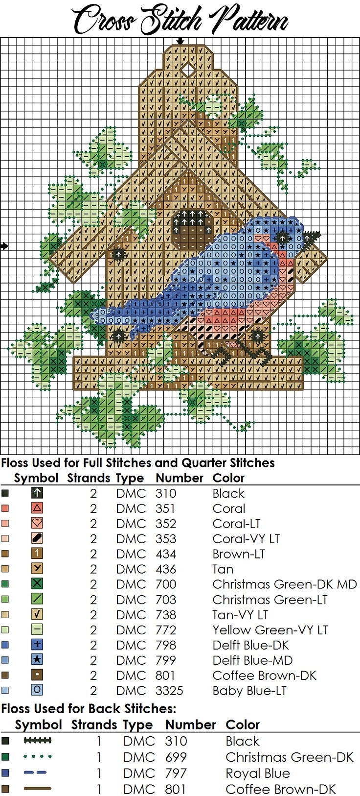 It s Free And Easy For Beginners Cross Stitch Pattern With Cute Bird See My Other Free Cross Stitch Patterns Here Https ru pinterest crossaholic free cross stitch patterns And Welcome To My Etsy Shop For More Patterns Https crossaholic etsy
