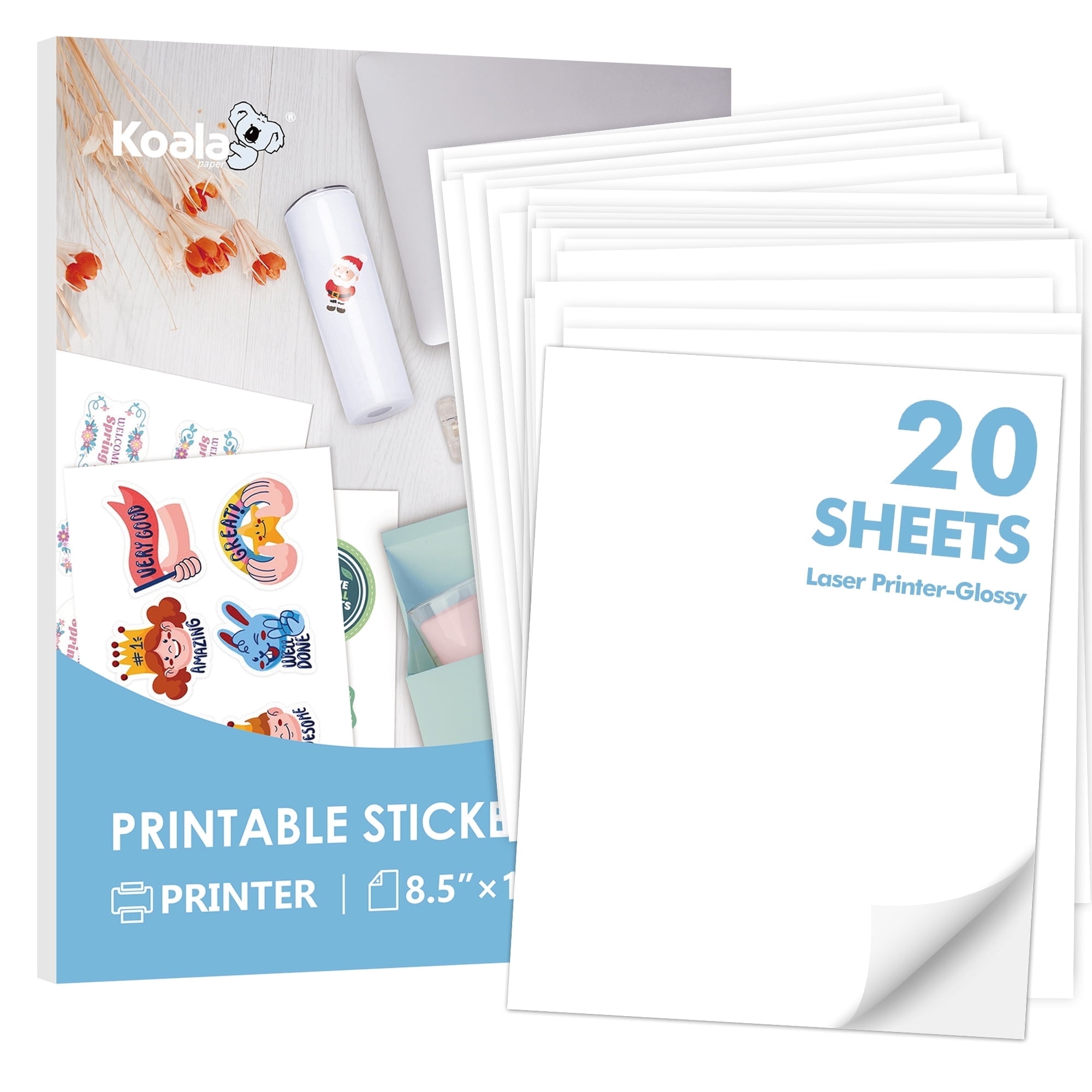 KOALA PAPER Printable Vinyl Sticker Paper For Laser Printers Waterproof White 60 Sheets Walmart KOALA PAPER Printable Vinyl Sticker Paper For Laser Printers Waterproof White 60 Sheets Walmart