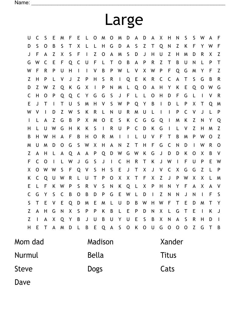 Large Word Search WordMint Large Word Search WordMint
