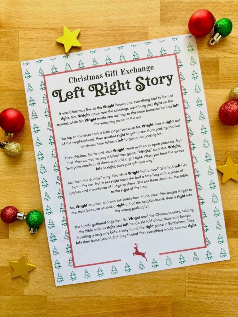Left Right Christmas Game Free Printable Gift Exchange Idea The Savvy Sparrow