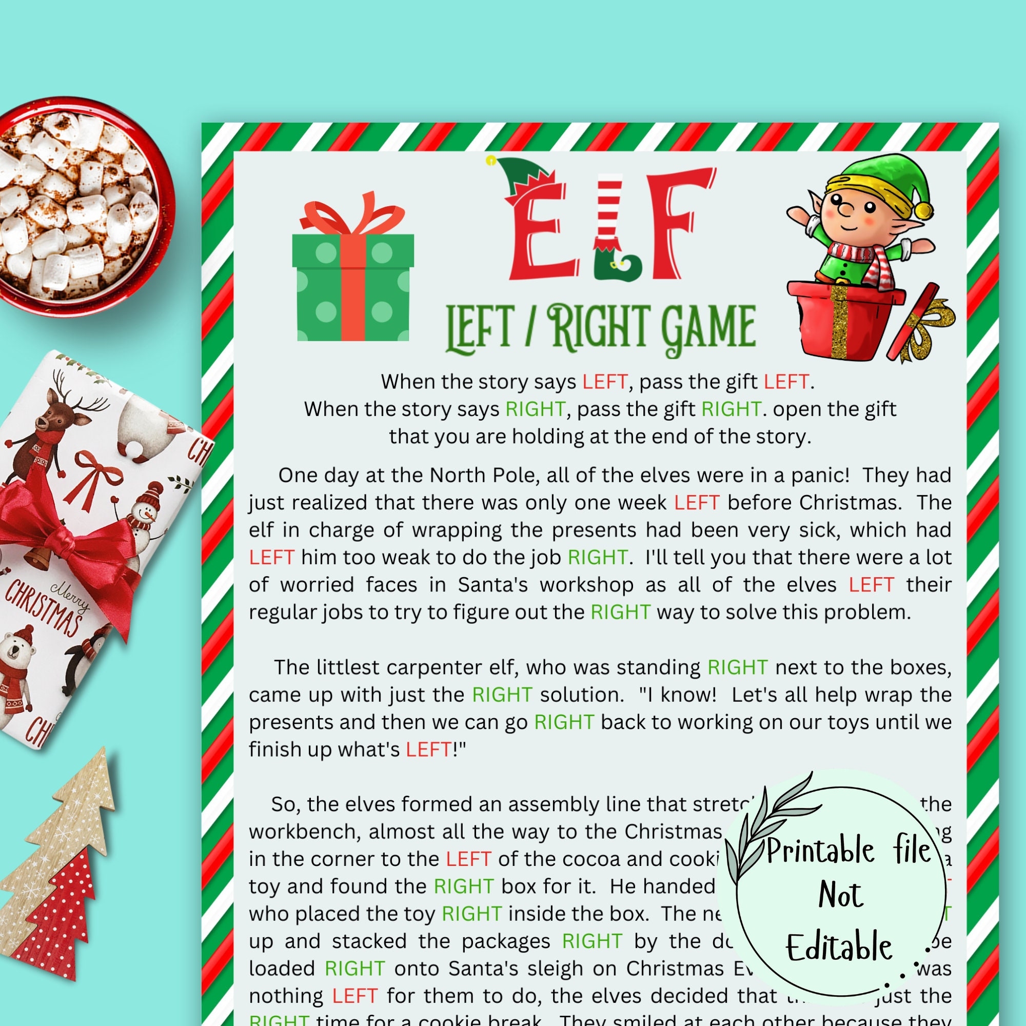 Left Right Christmas Game Funny Elf Christmas Story Christmas Party Games Adults Kids Christmas Gift Exchange Game Pass The Gift Game Etsy