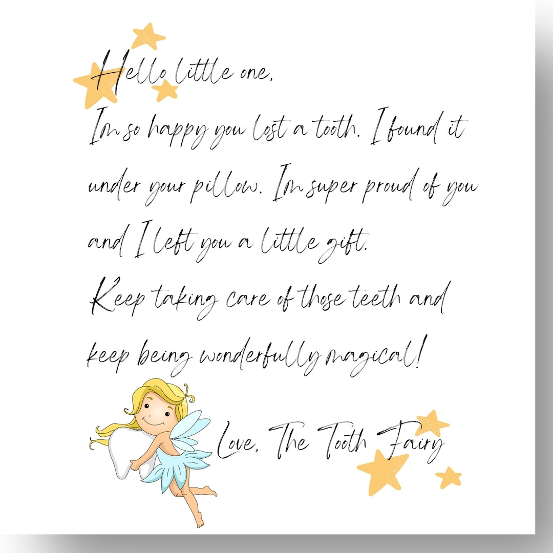 tooth fairy letter printable tooth fairy letter printable
