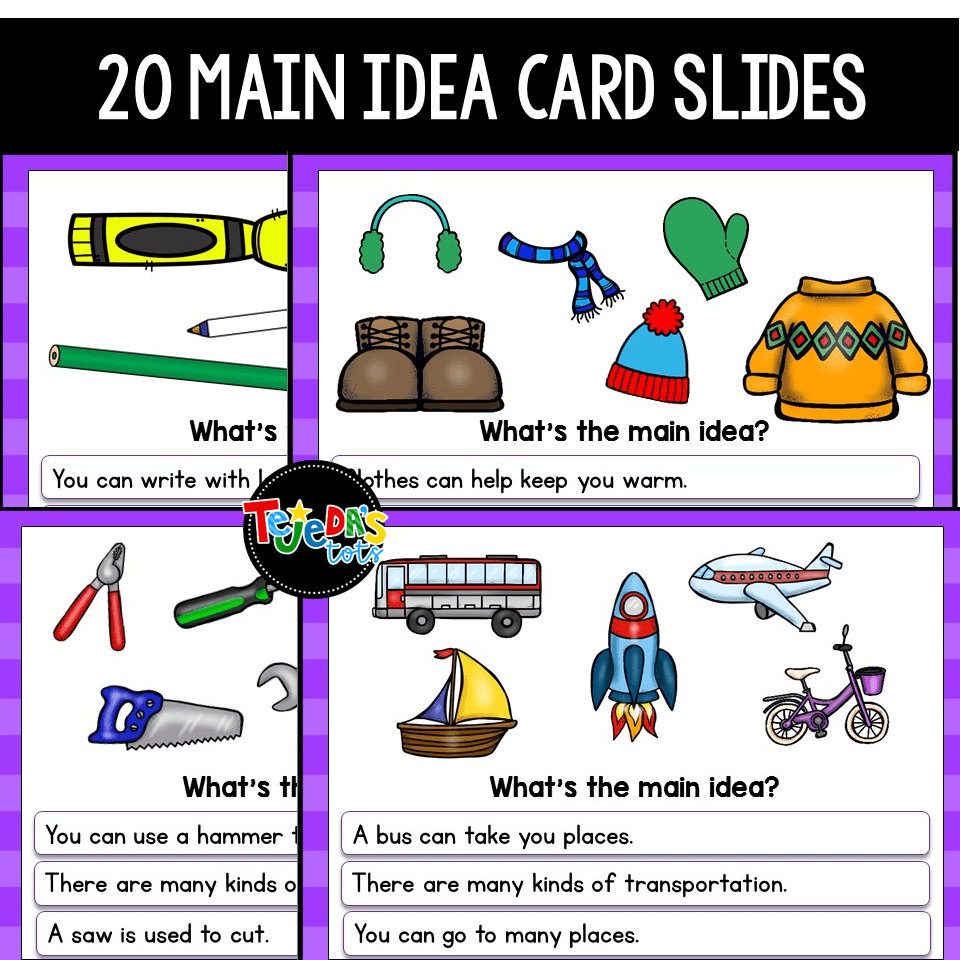 Main Idea And Details DIGITAL PRINTABLE Bundle Tejeda s Tots