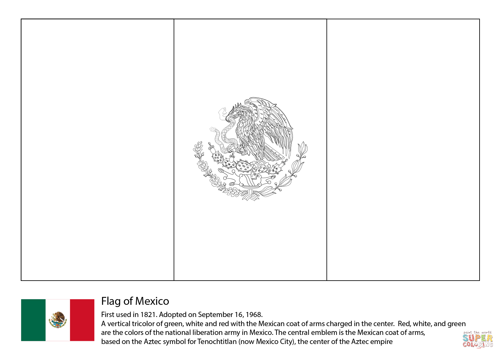 Mexico Flag Coloring Page Free Printable Mexico Flag Coloring Page Free Printable