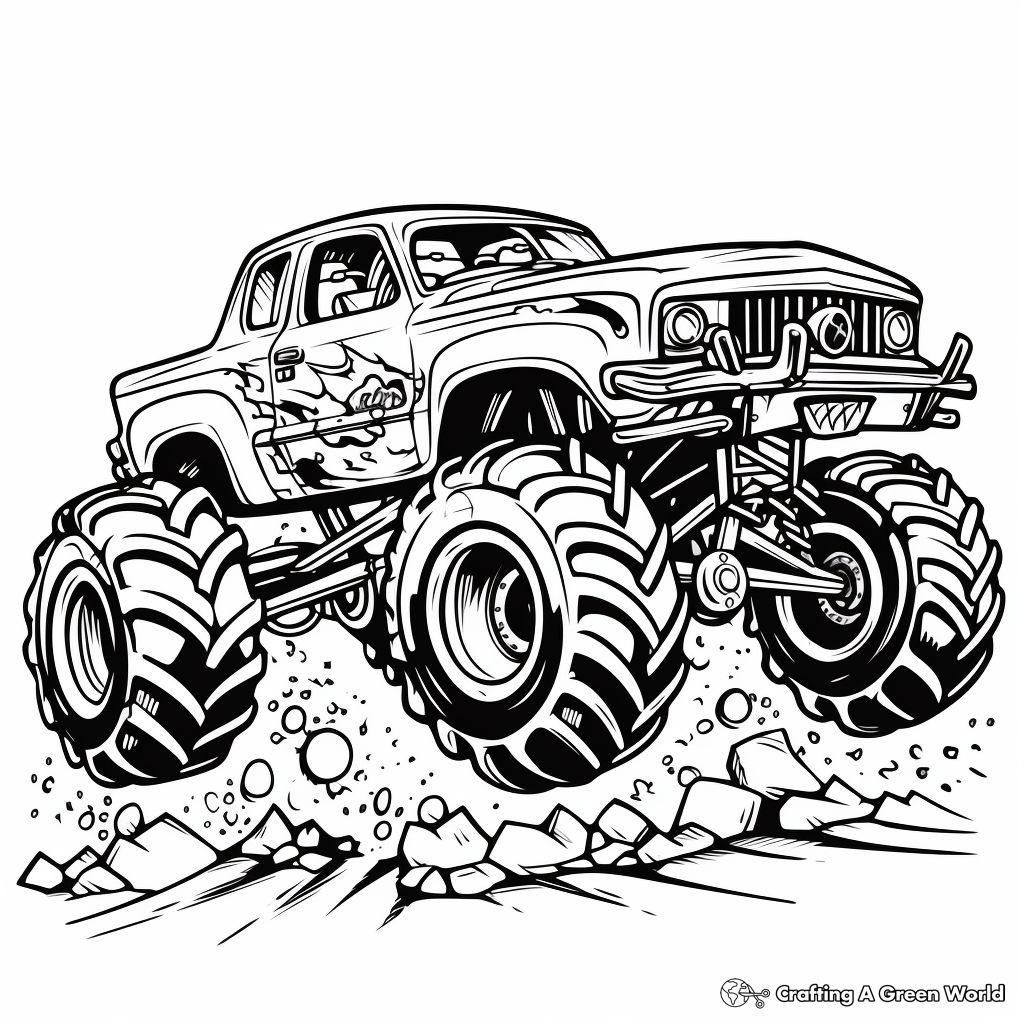 monster truck printable coloring pages