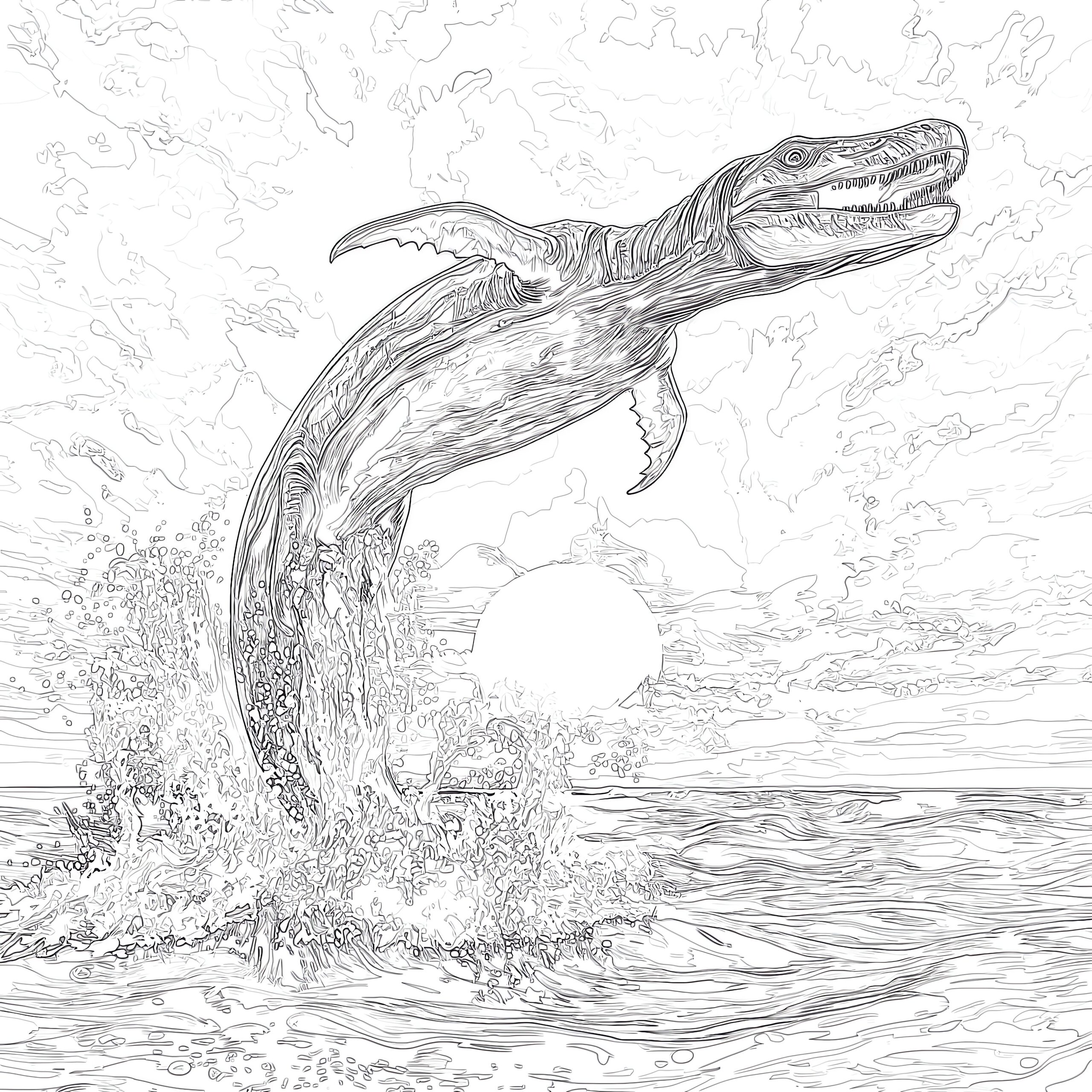 Mosasaurus Coloring Page Coloring Pages Mimi Panda