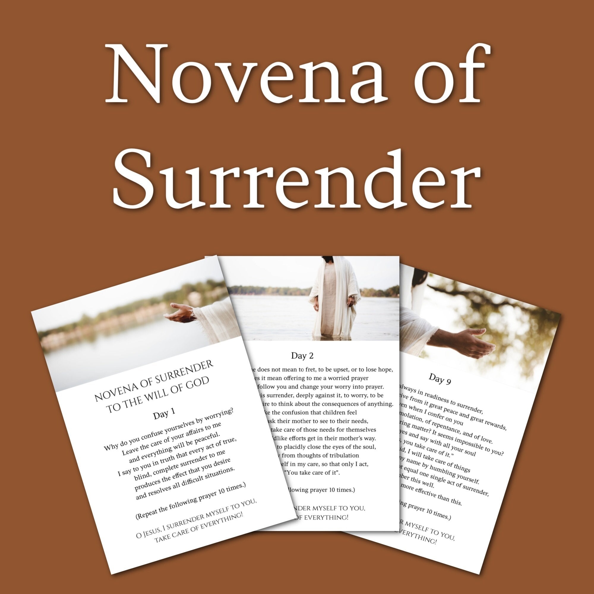 Novena Of Surrender Prayer Cards Printable Surrender Prayer The Surrender Novena To The Will Of God Novena To Jesus Christian Prayer Etsy