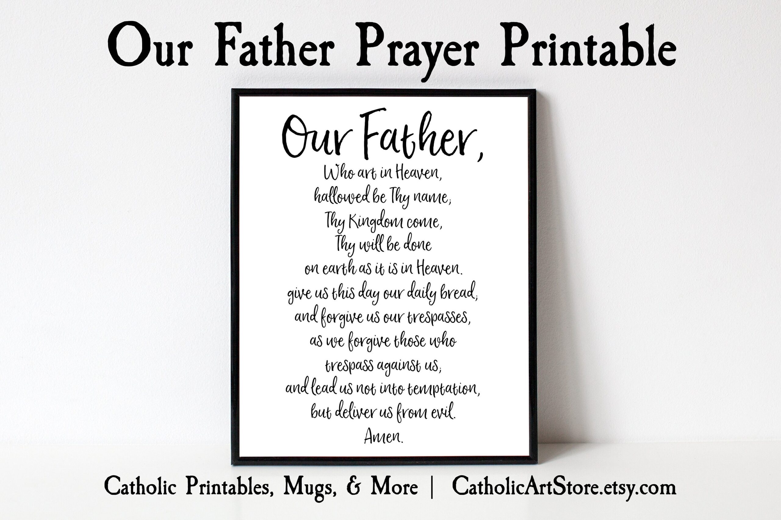 Our Father Printable Prayer The Lord s Prayer Digital Art Catholic Wall Art Religious Home Decor Bible Study Sunday School Rectory Decor Etsy