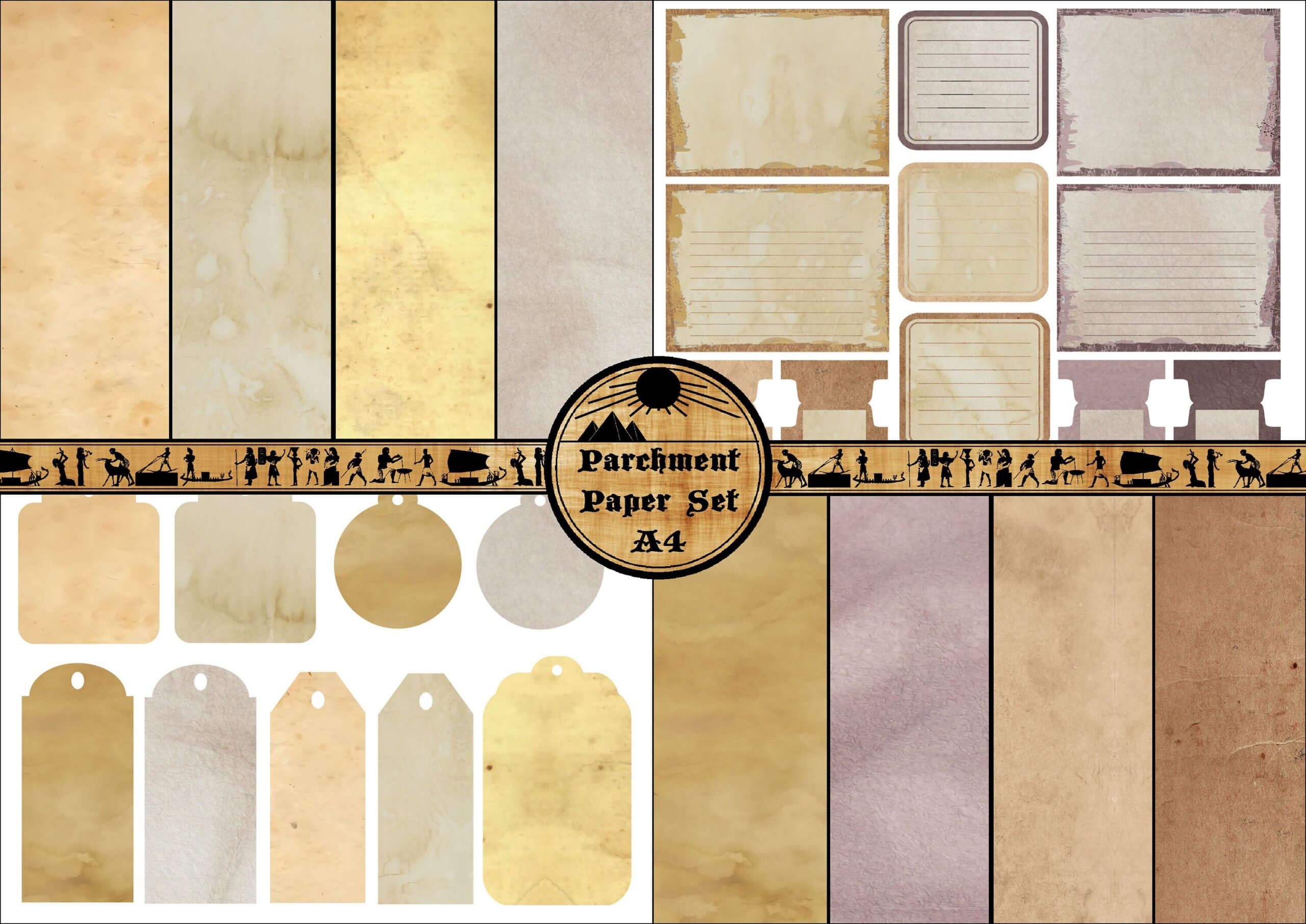 Parchment Paper Printable Set A4 Etsy