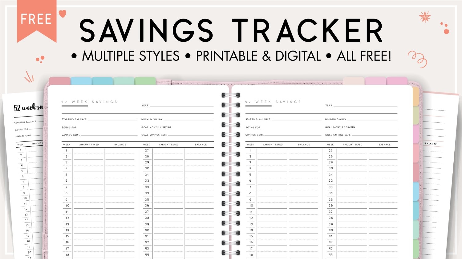 savings tracker printable