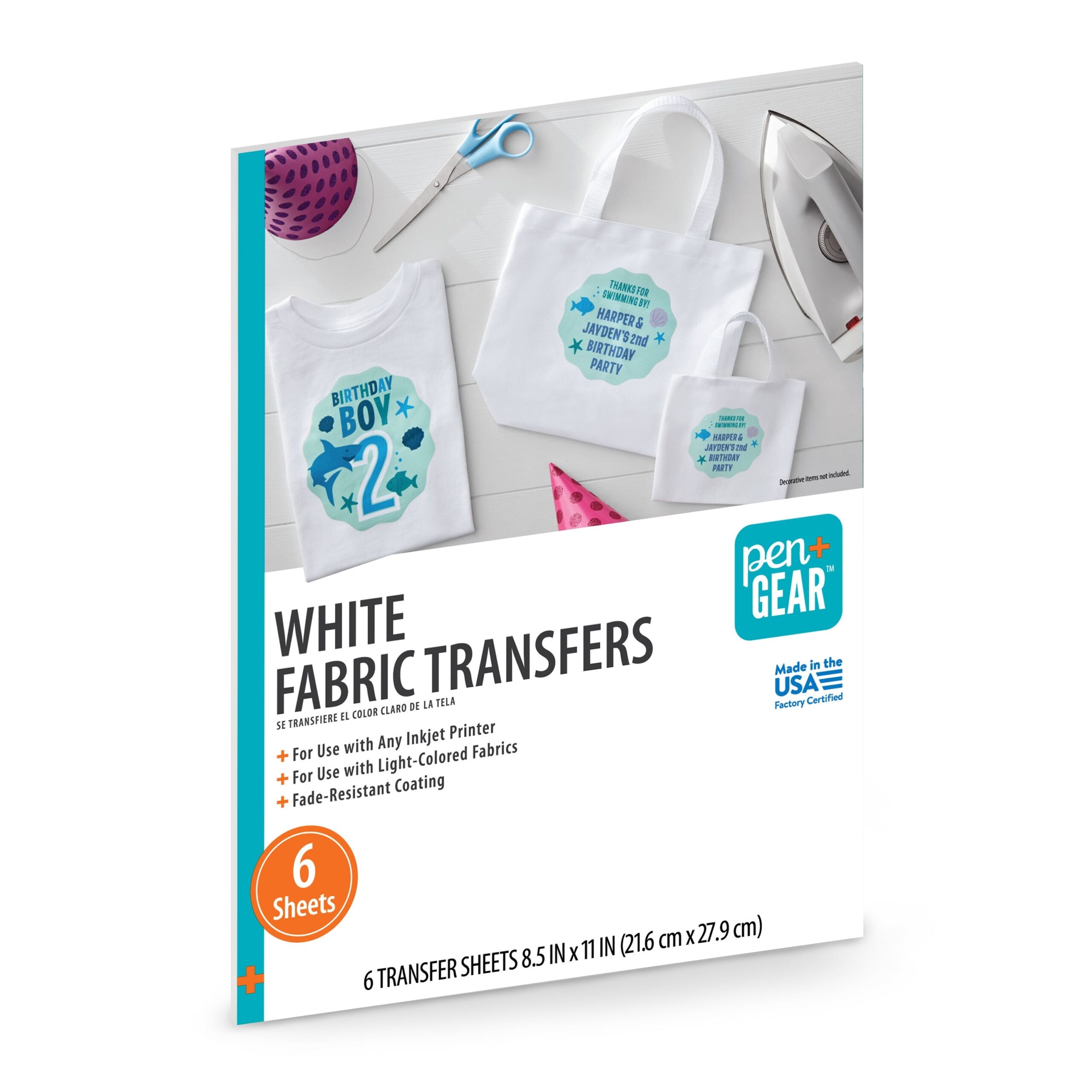 Pen Gear White Fabric Transfer Paper Inkjet Printable 8 5 X 11 6 Sheets Walmart Business Supplies Pen Gear White Fabric Transfer Paper Inkjet Printable 8 5 X 11 6 Sheets Walmart Business Supplies