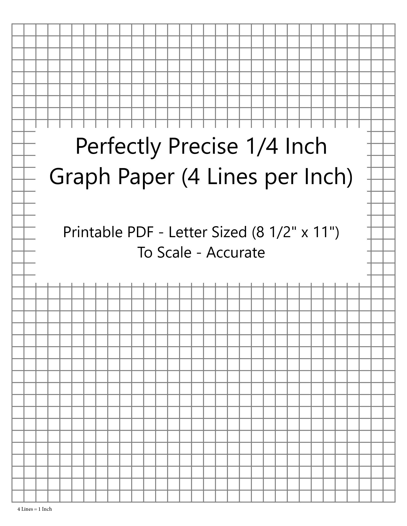 Perfectly Scaled And Precise Printable Graph Paper 4 4 1 4 Inch 4 Lines Per Inch Etsy New Zealand
