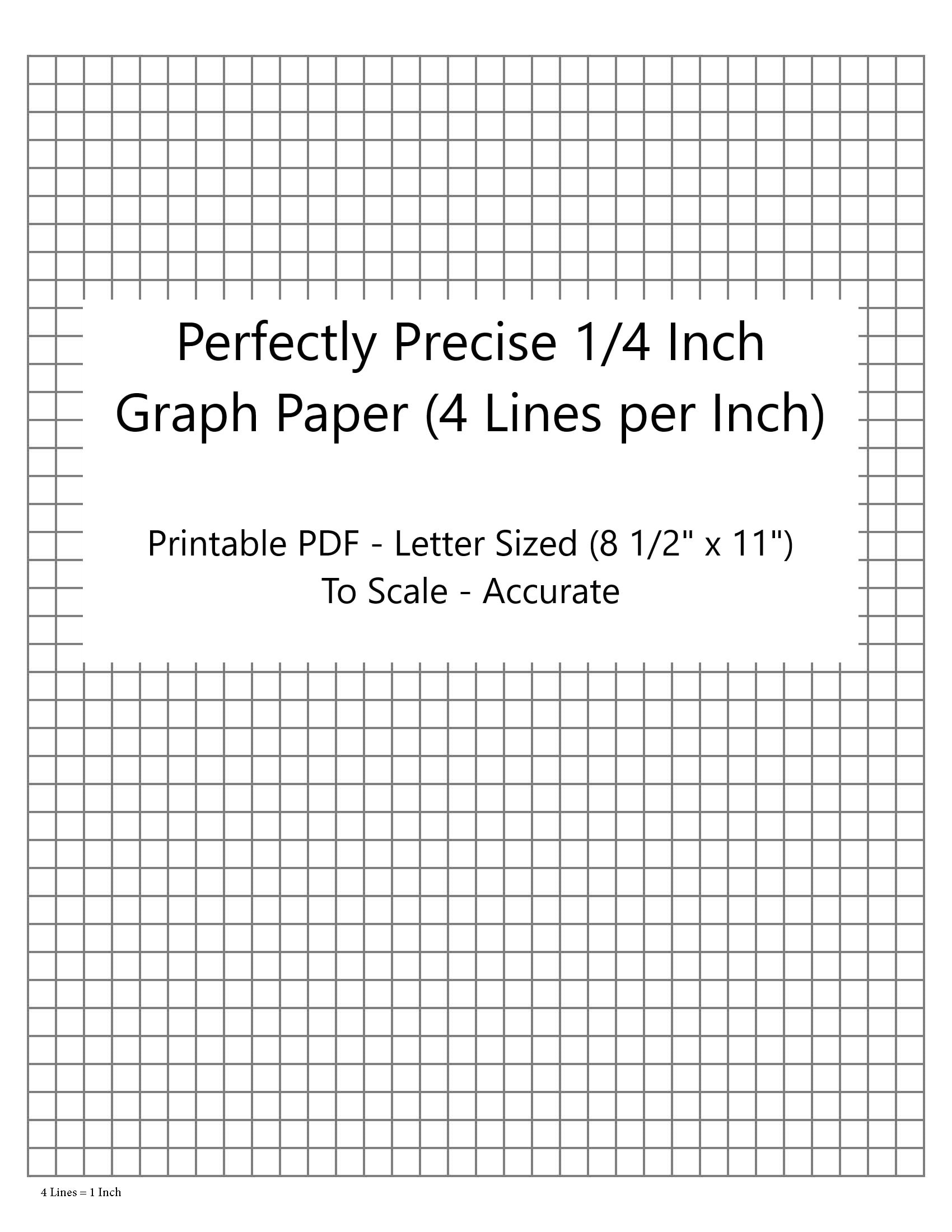Perfectly Scaled And Precise Printable Graph Paper 4 4 1 4 Inch 4 Lines Per Inch Etsy New Zealand