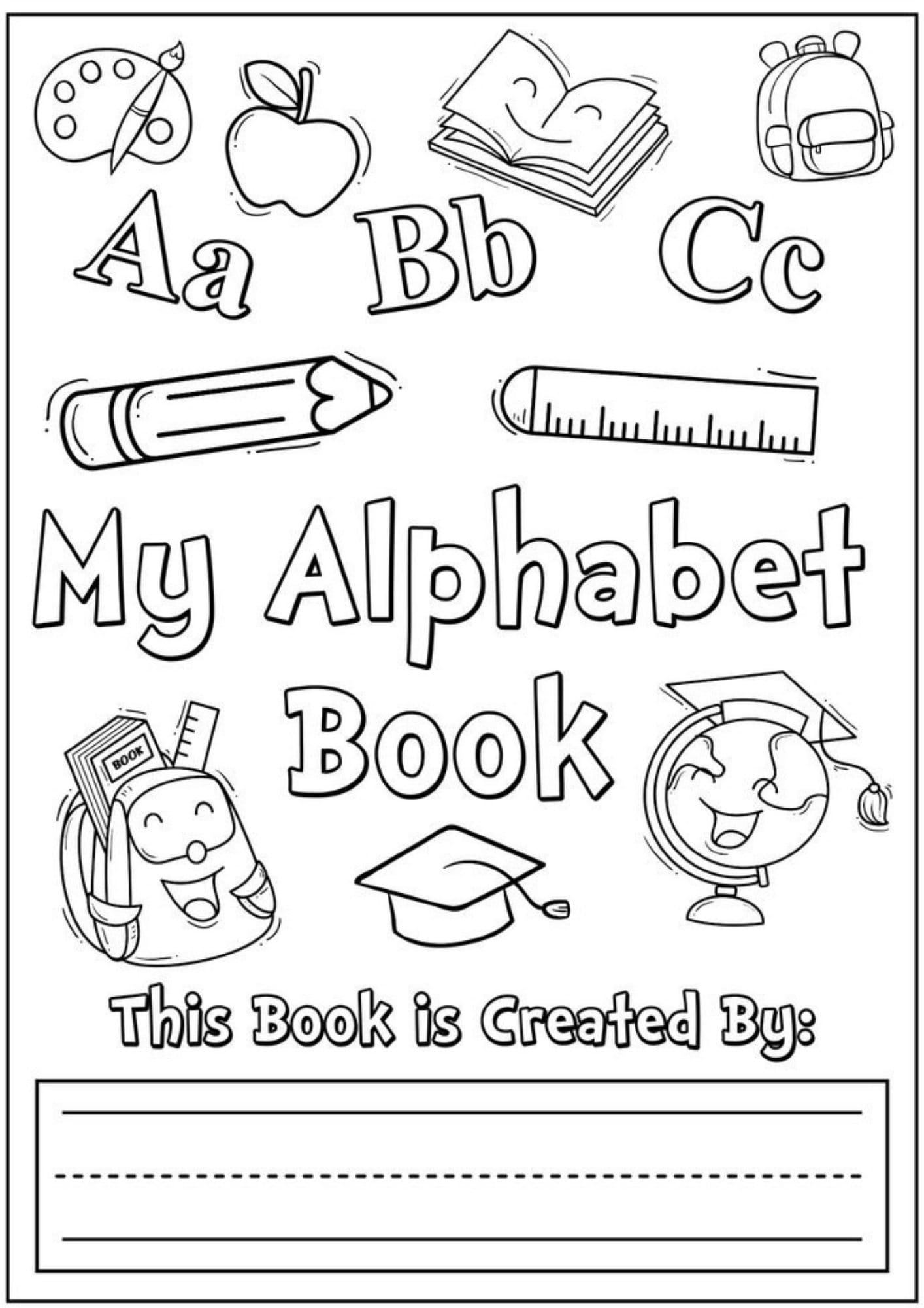 Printable Alphabet Coloring Book 28 Pages Educational digital Download Etsy Israel