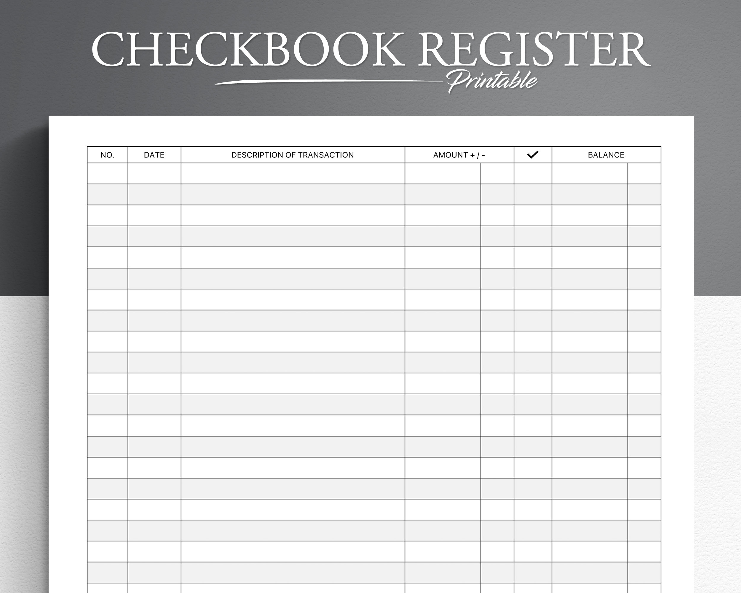 check register free printable