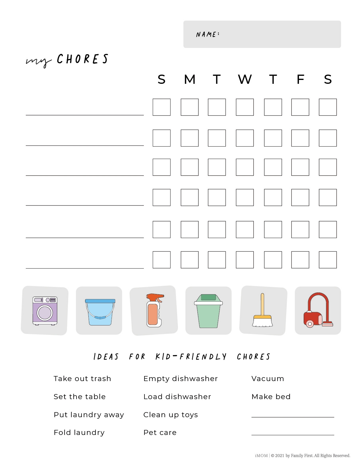 responsibility chart printable