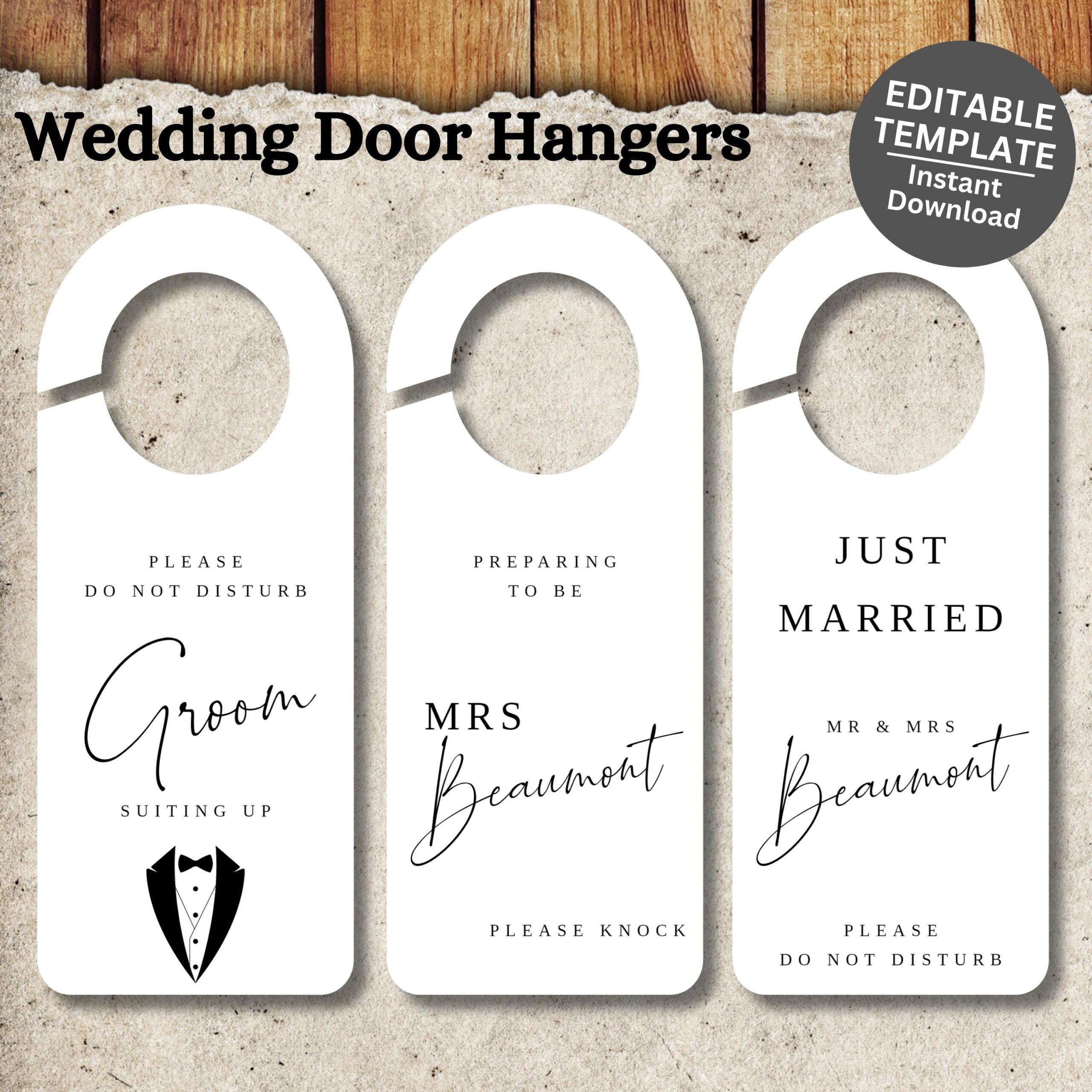 Printable Door Hanger For Minimalist Wedding Do Not Disturb Sign Door Hanger For Wedding Preparation Do Not Distub Door Hanger Sign Etsy