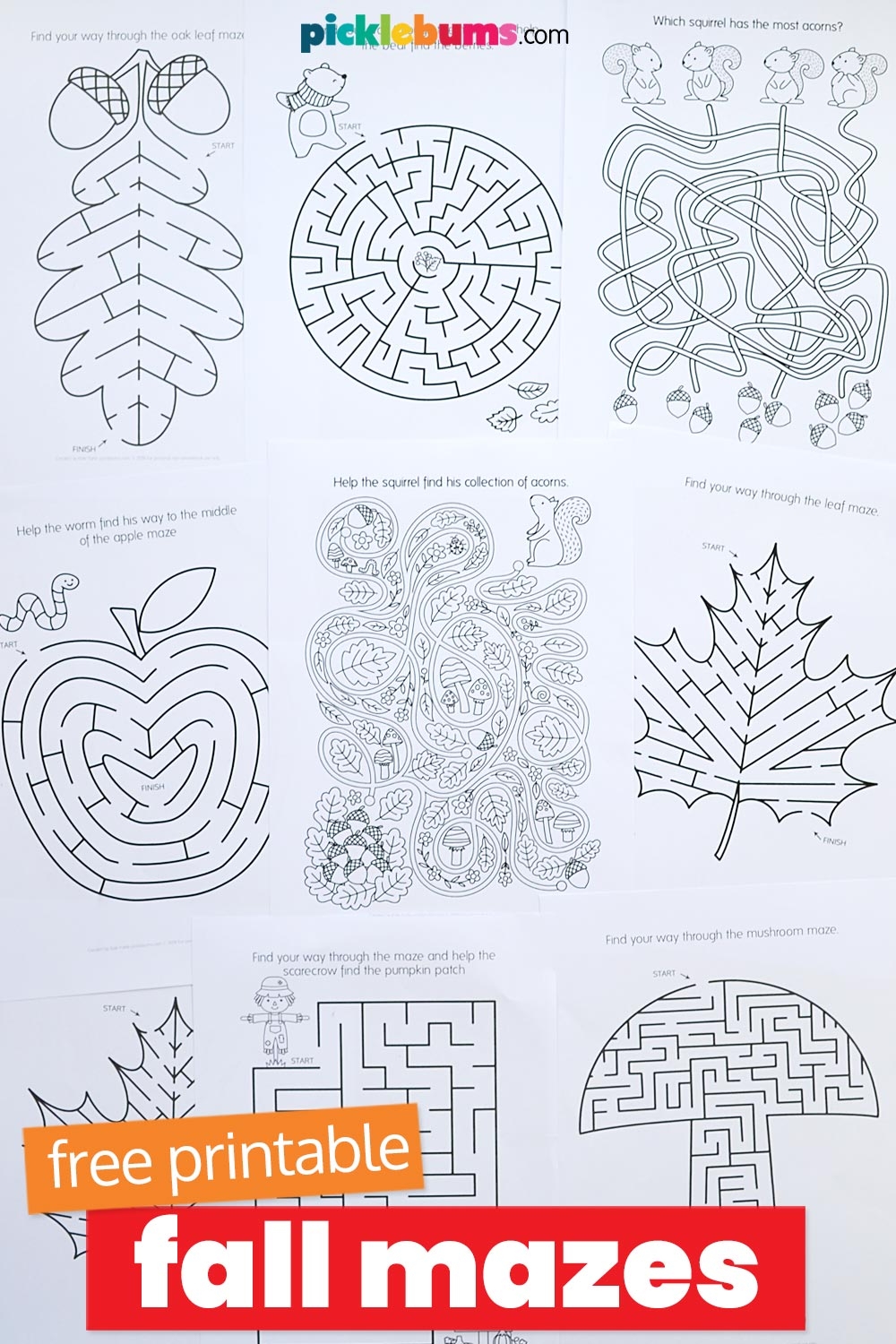 Printable Fall Mazes For Kids Picklebums Printable Fall Mazes For Kids Picklebums