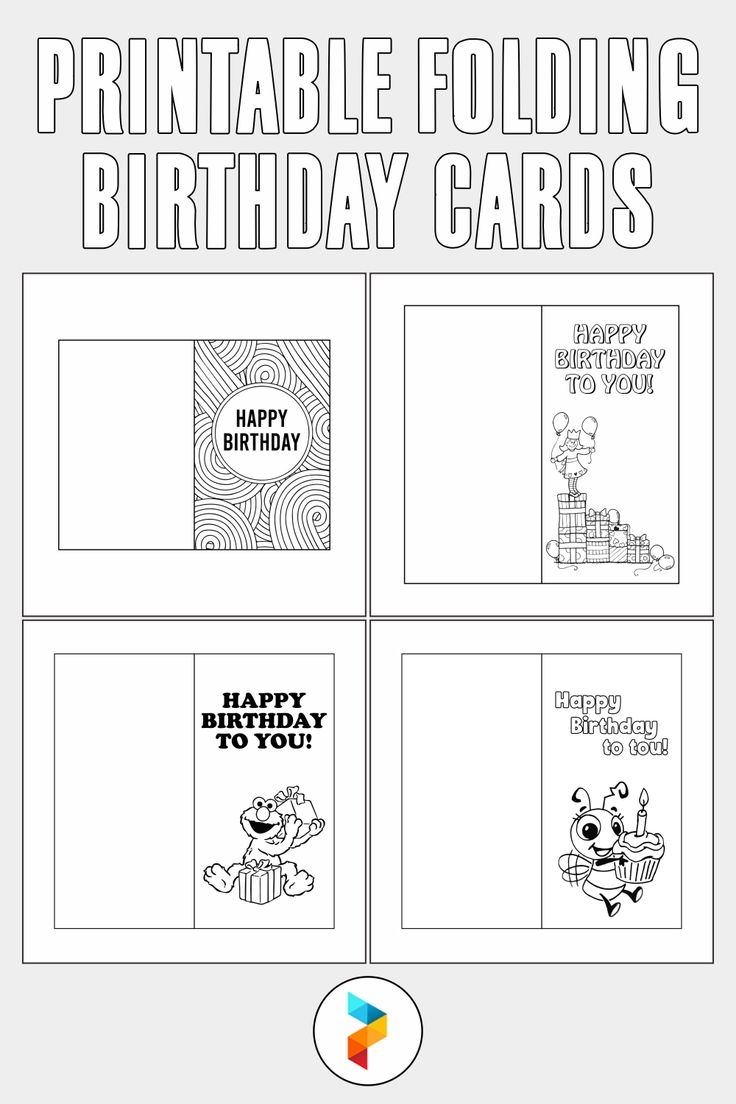 foldable printable birthday cards to color