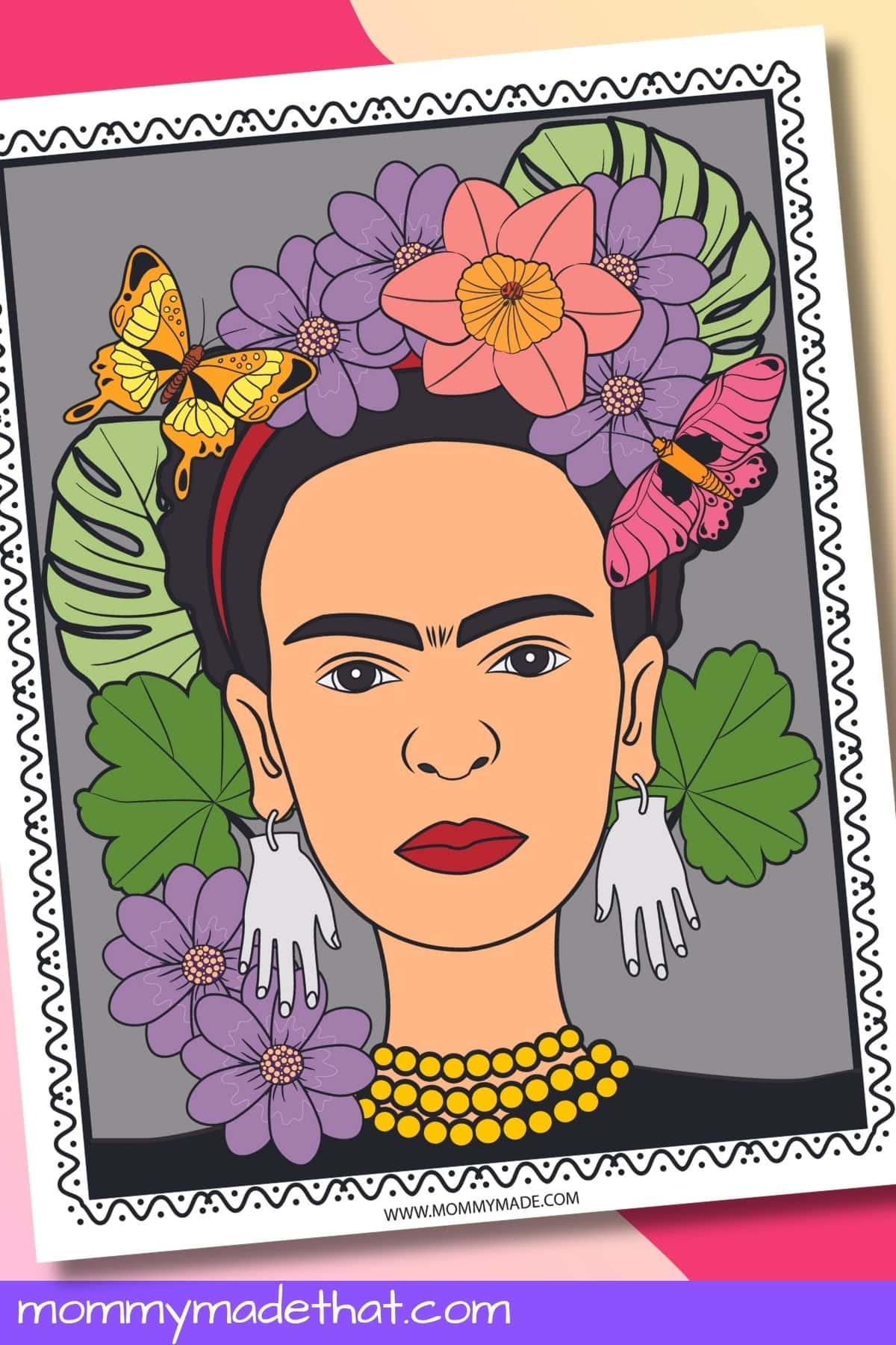 Printable Frida Kahlo Art Project Free Template Printable Frida Kahlo Art Project Free Template
