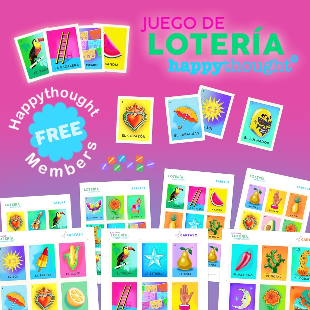 Printable Mexican Loter a Game Get Lucky Today Happythought