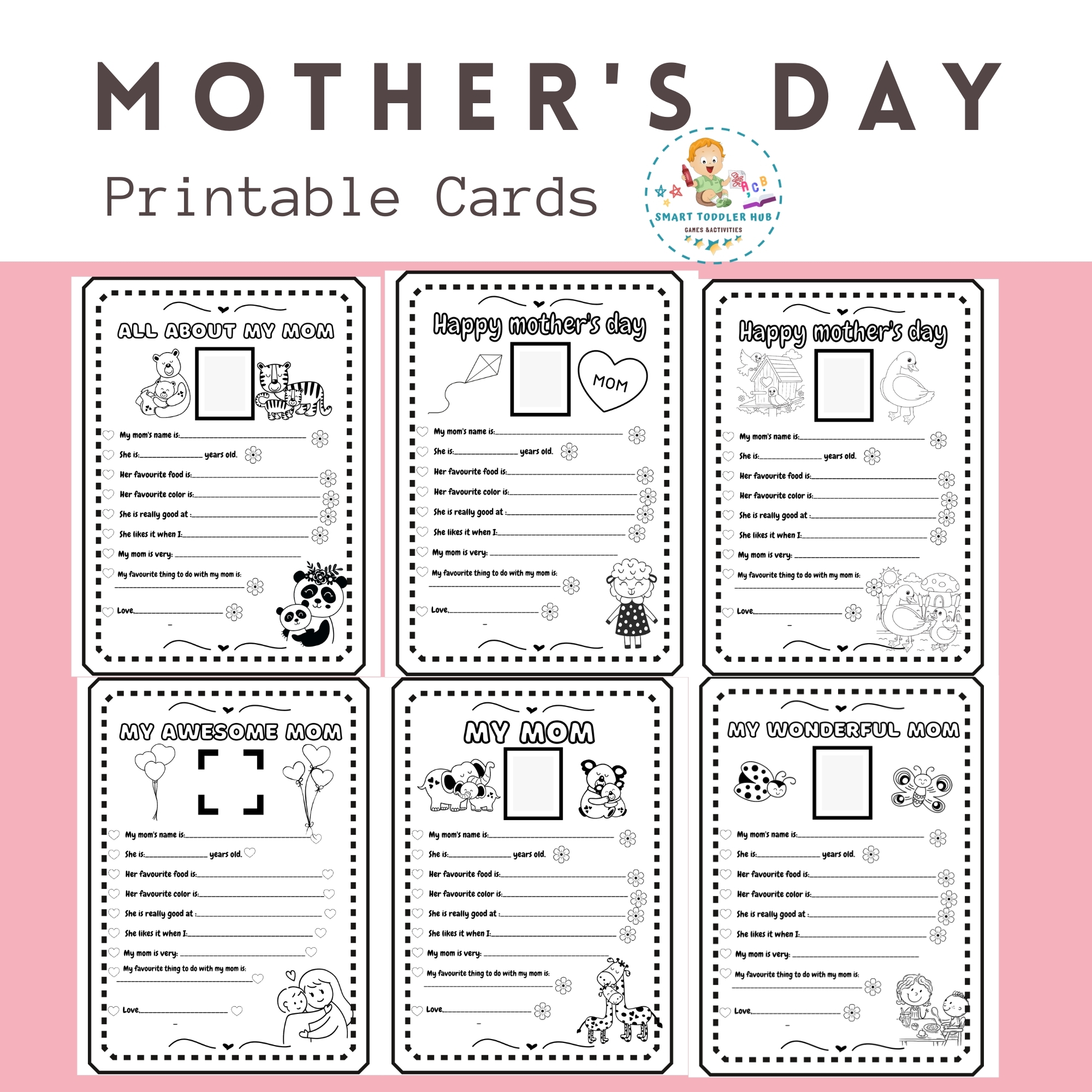 Printable Mother s Day Kid Project Ideas Printable Mother s Day Cards For Kindergarten Mother s