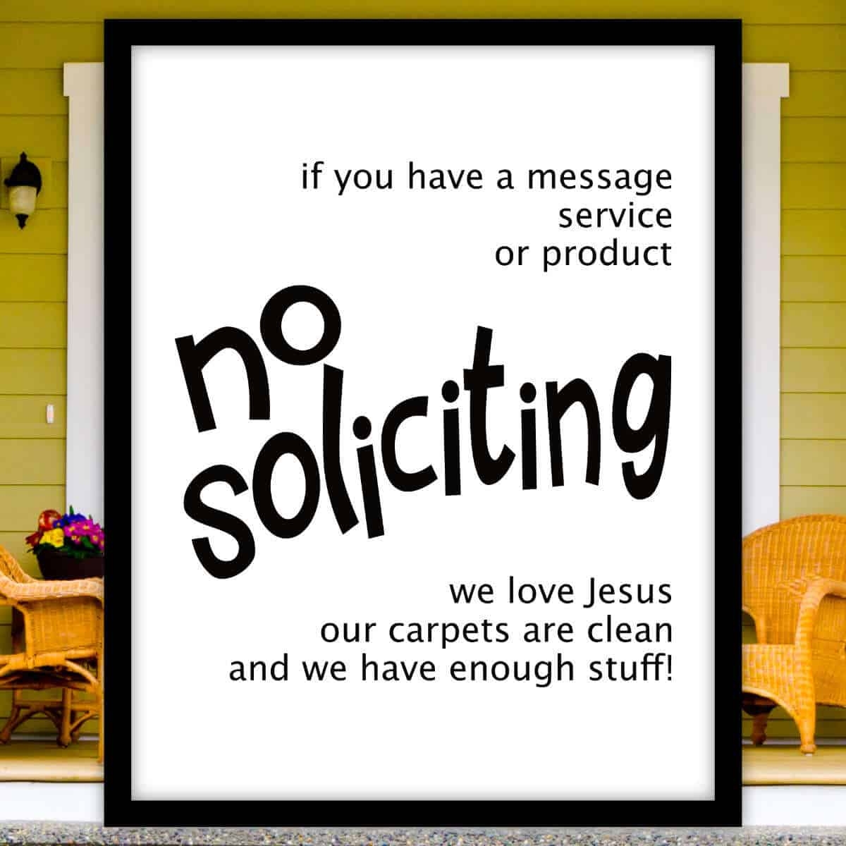Printable No Soliciting Sign Sunshine And Rainy Days