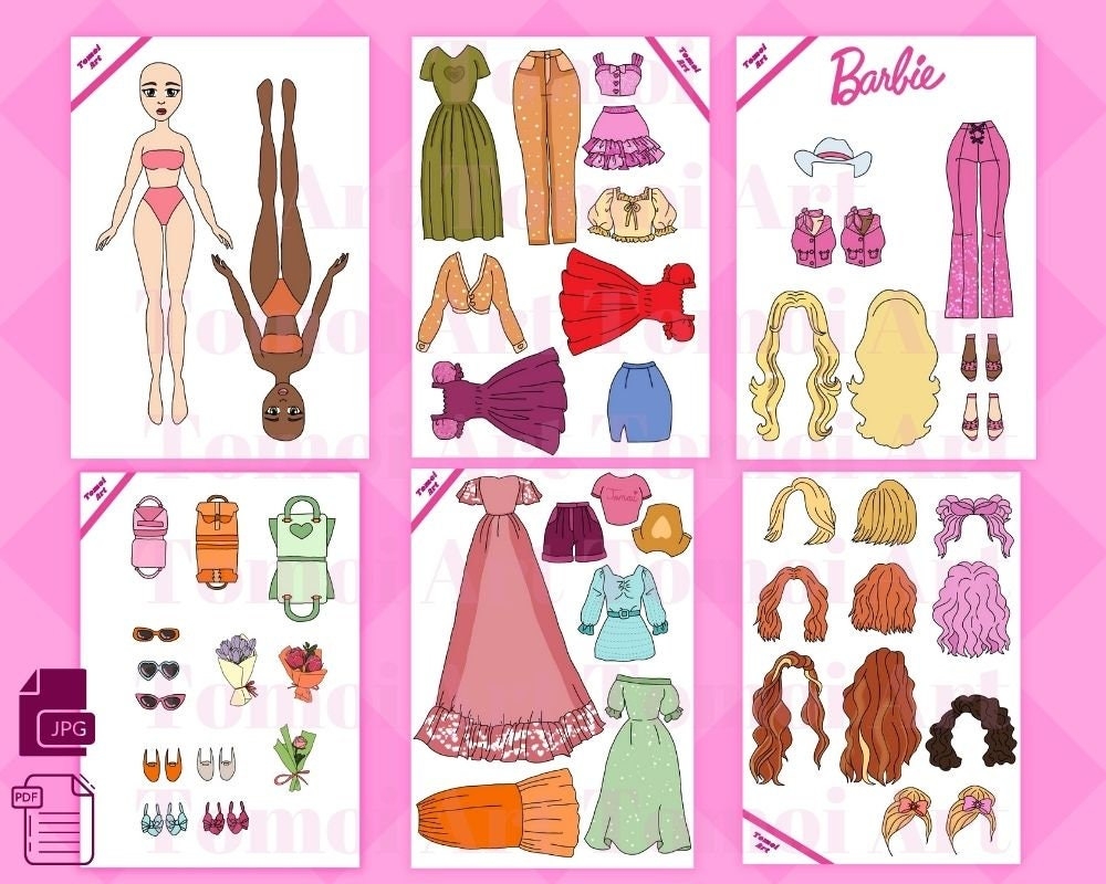 Printable Paper Doll Dress Up Girls Korean Paper Doll Kpop Doll Inspired Kids Toys Instant Digital Download Barbie Doll Dress Up Etsy Finland