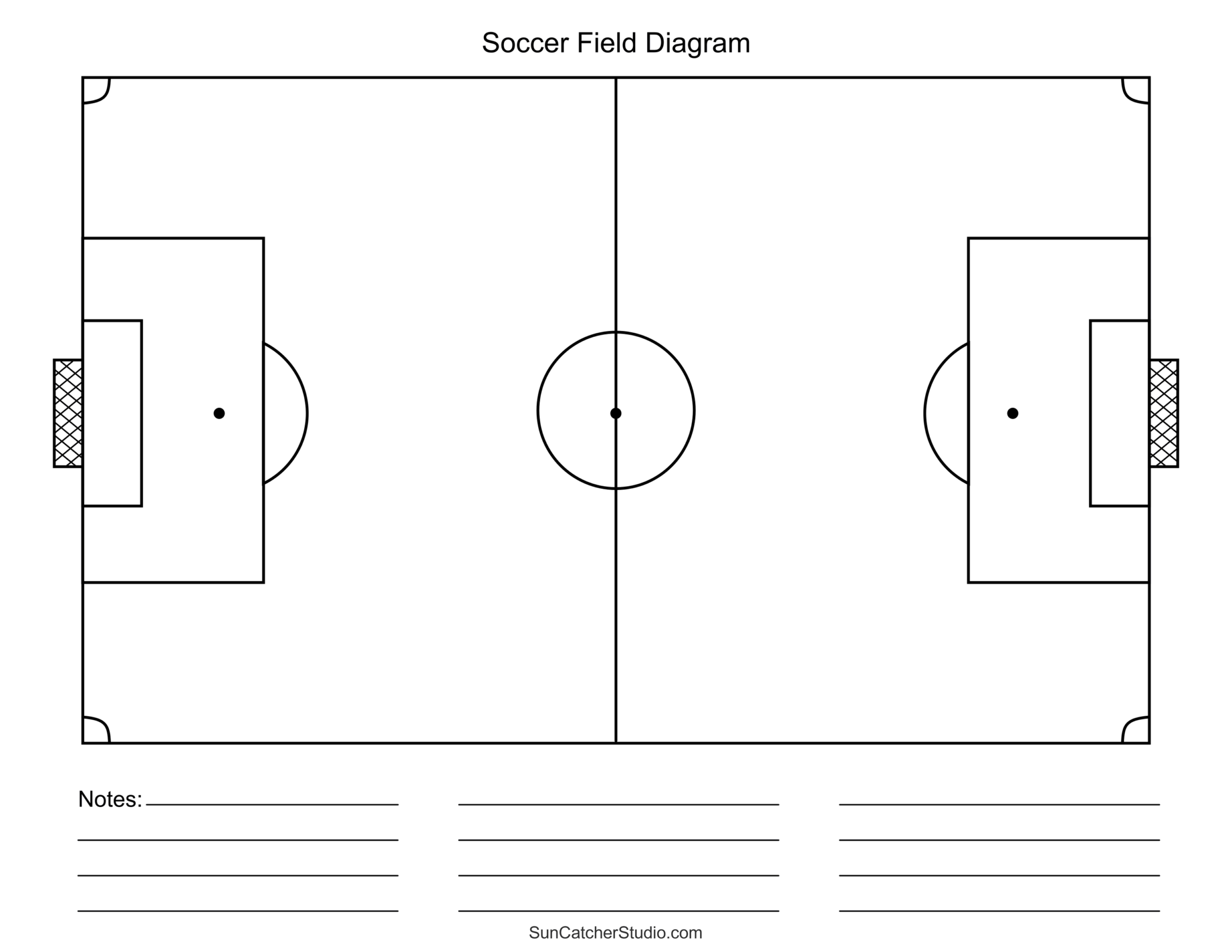 Printable Soccer Field Diagrams Templates Free Printables Lettering SVG Files Tools Apps