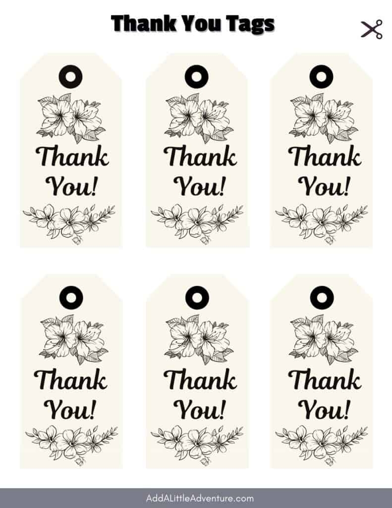 Printable Thank You Tags Add A Little Adventure