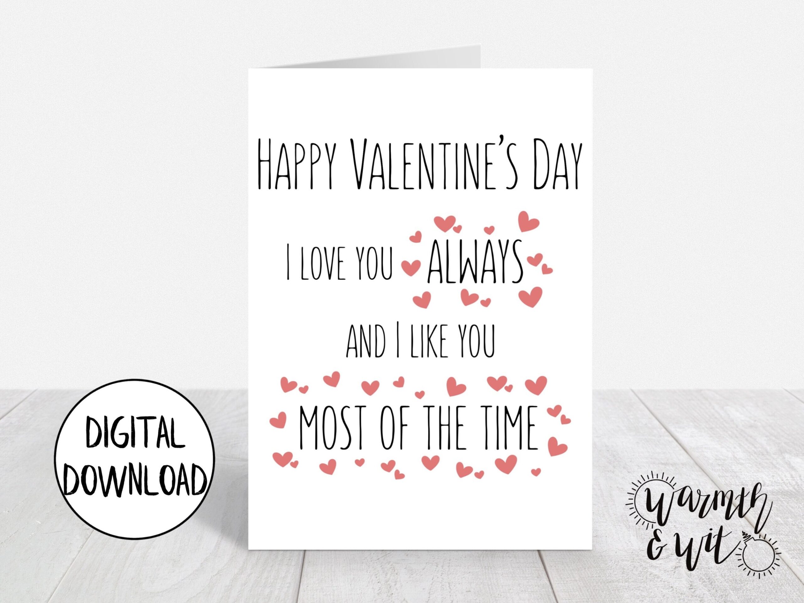 Printable Valentines Day Card Funny Digital Valentines Day Card For Wife For Husband Love 5x7 Greeting Card Printable Envelope Etsy