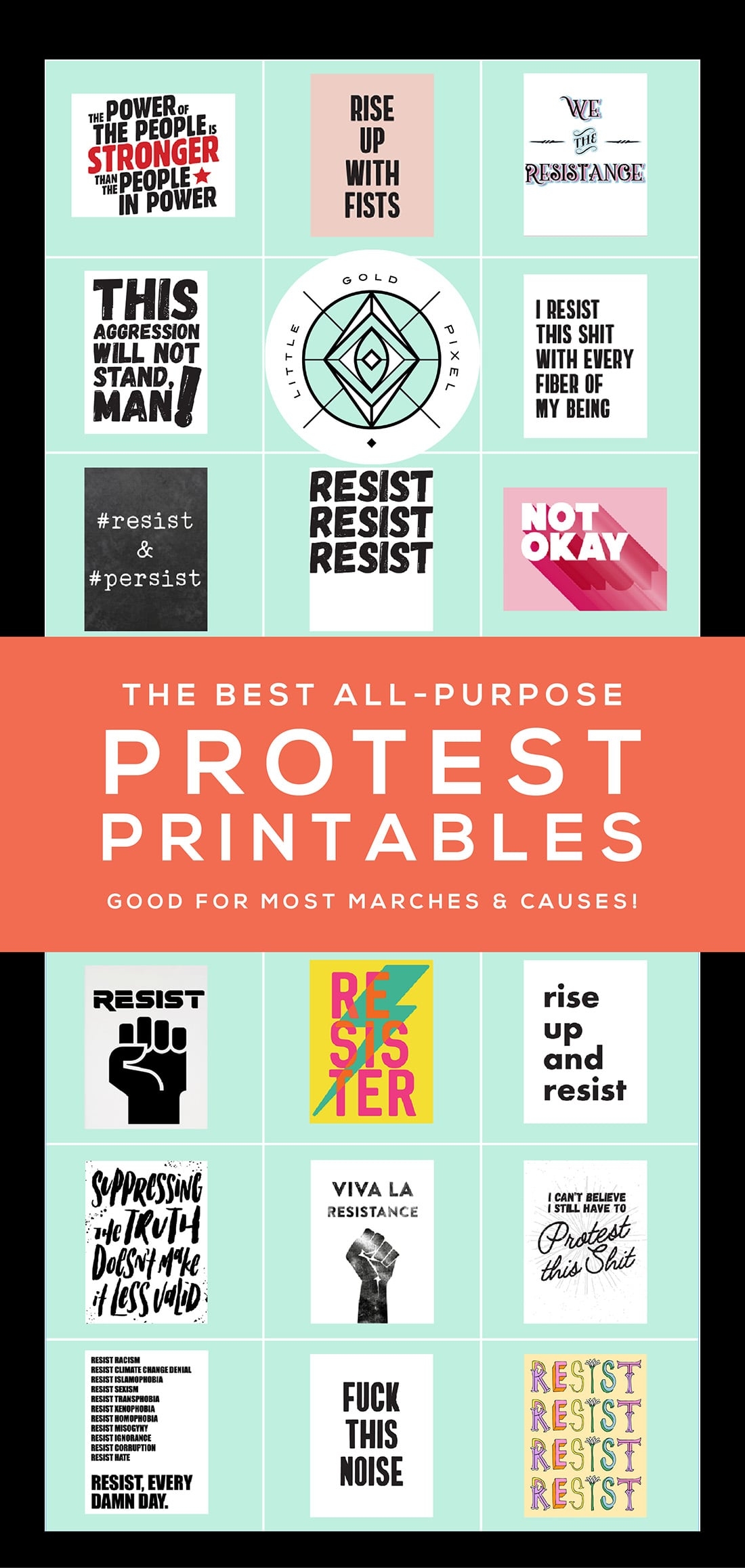 Protest Printables Good For Any March Little Gold Pixel