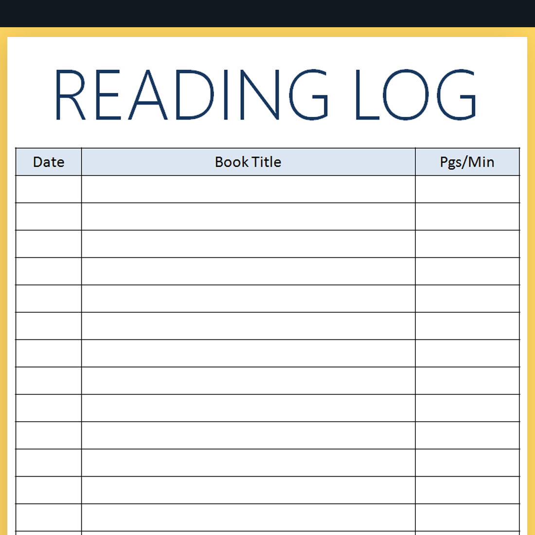 printable reading log printable reading log
