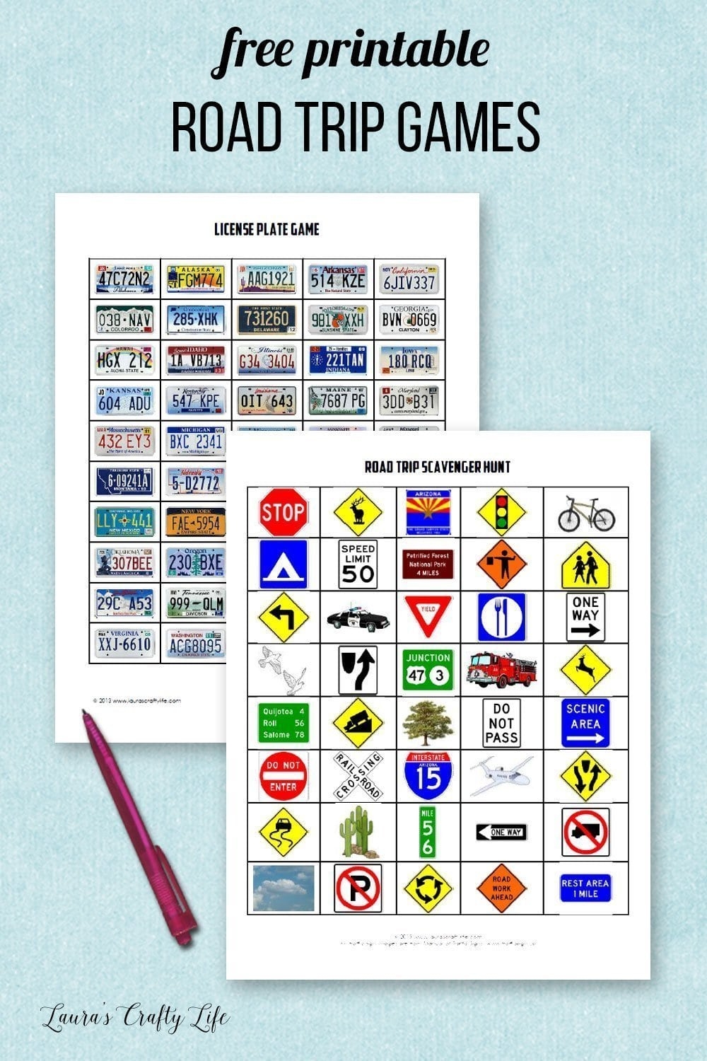Road Trip Game Printables