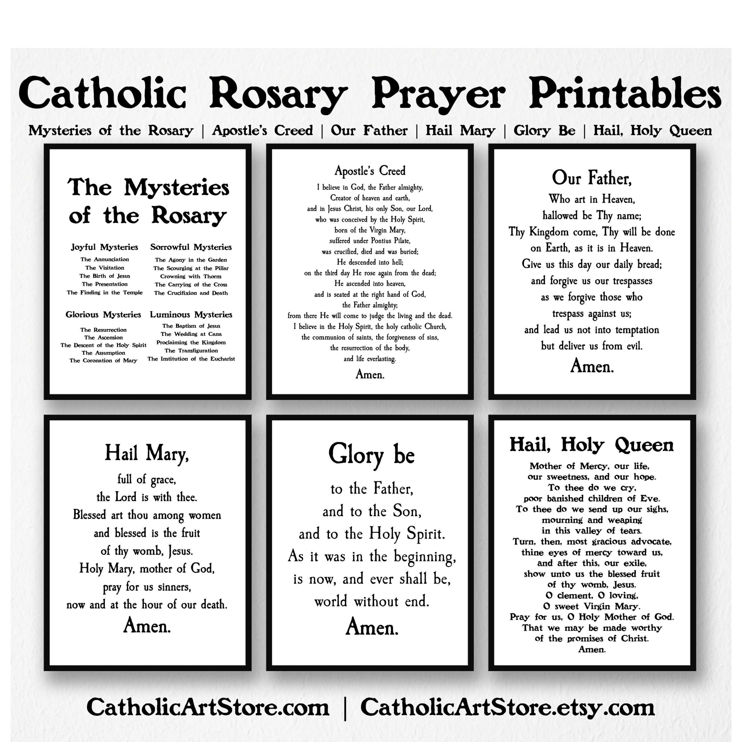 Rosarios Catolicos Para Recuerdos Printable Catholic Rosary Set How To Pray The Rosary Prayer Cards