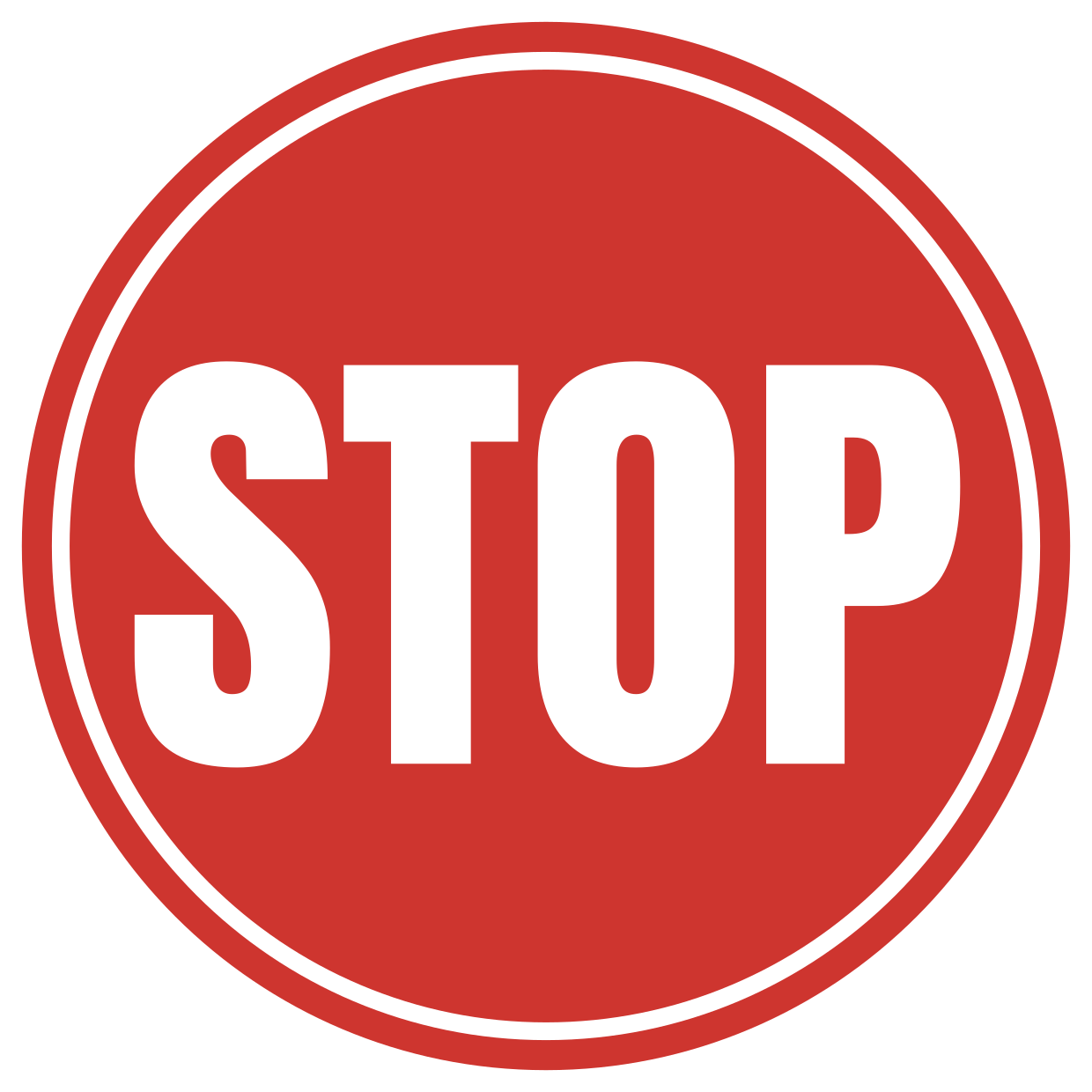 Round Stop Sign In Red And White Regulatory Template Square Signs