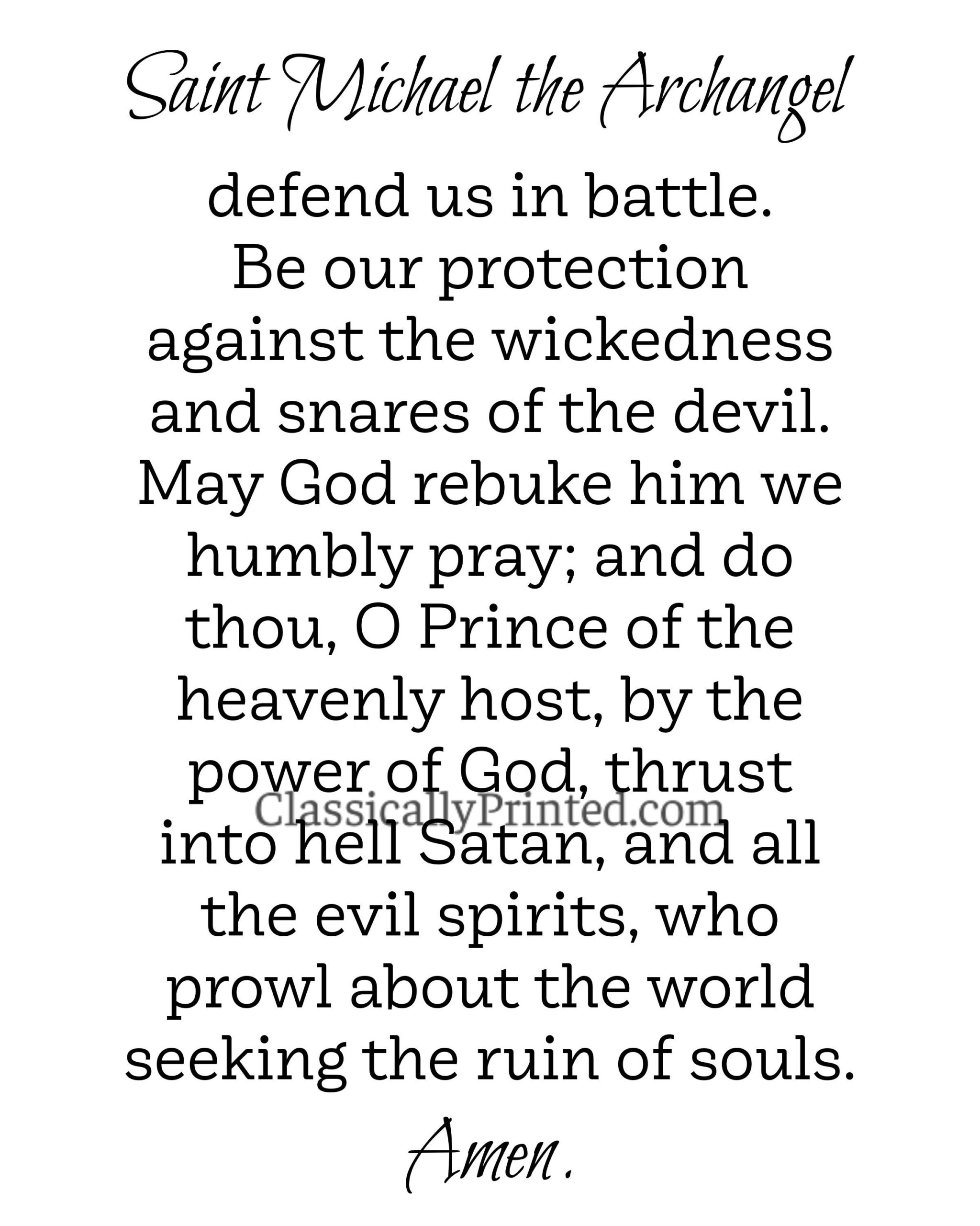 Saint Michael Archangel Prayer Print Catholic Art Intercession digital Download Etsy New Zealand