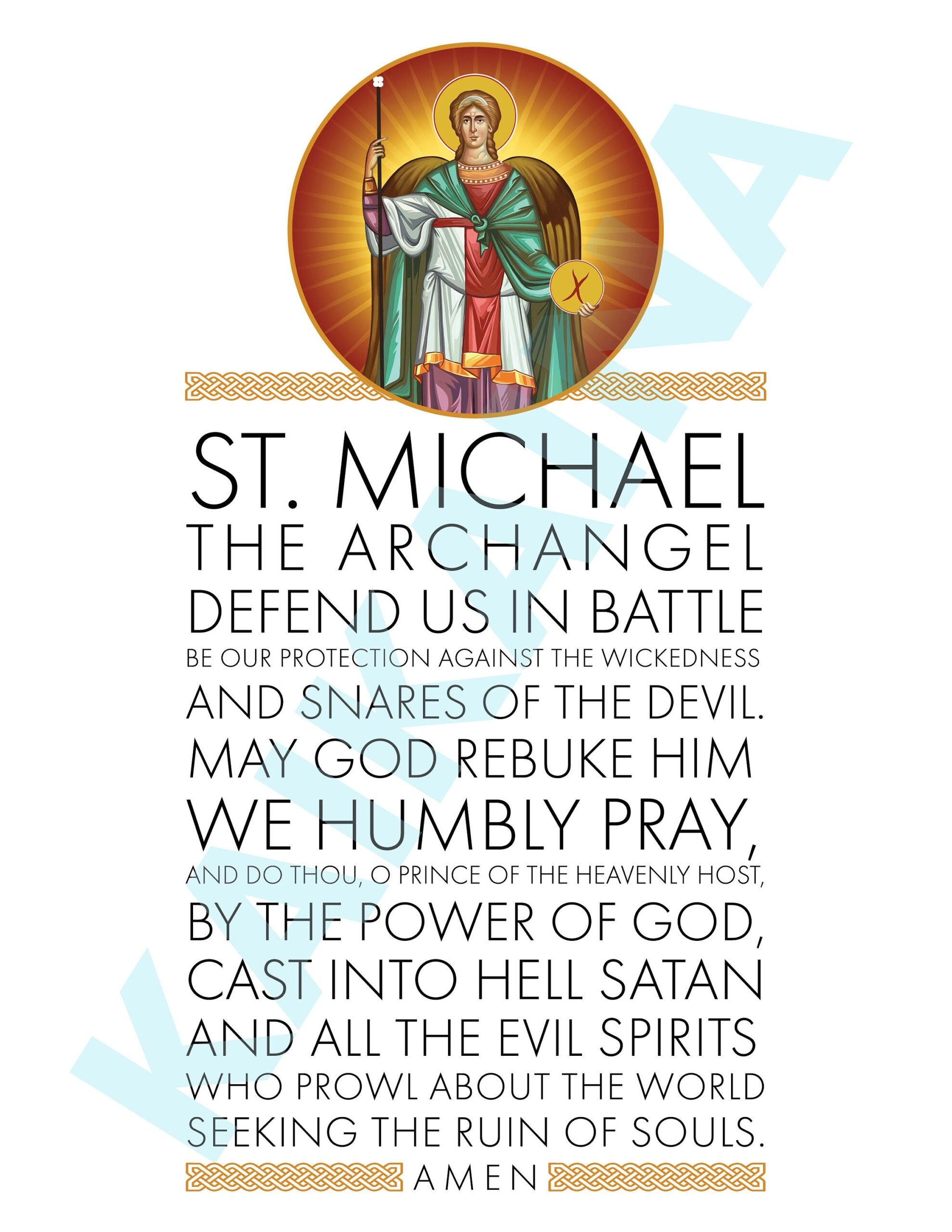 Saint Michael The Archangel Prayer 8 5 X 11 Poster Downloadable And Printable Etsy Denmark