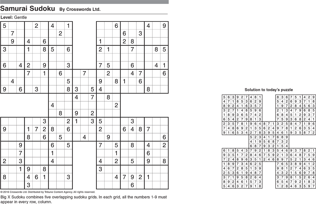samurai sudoku printable