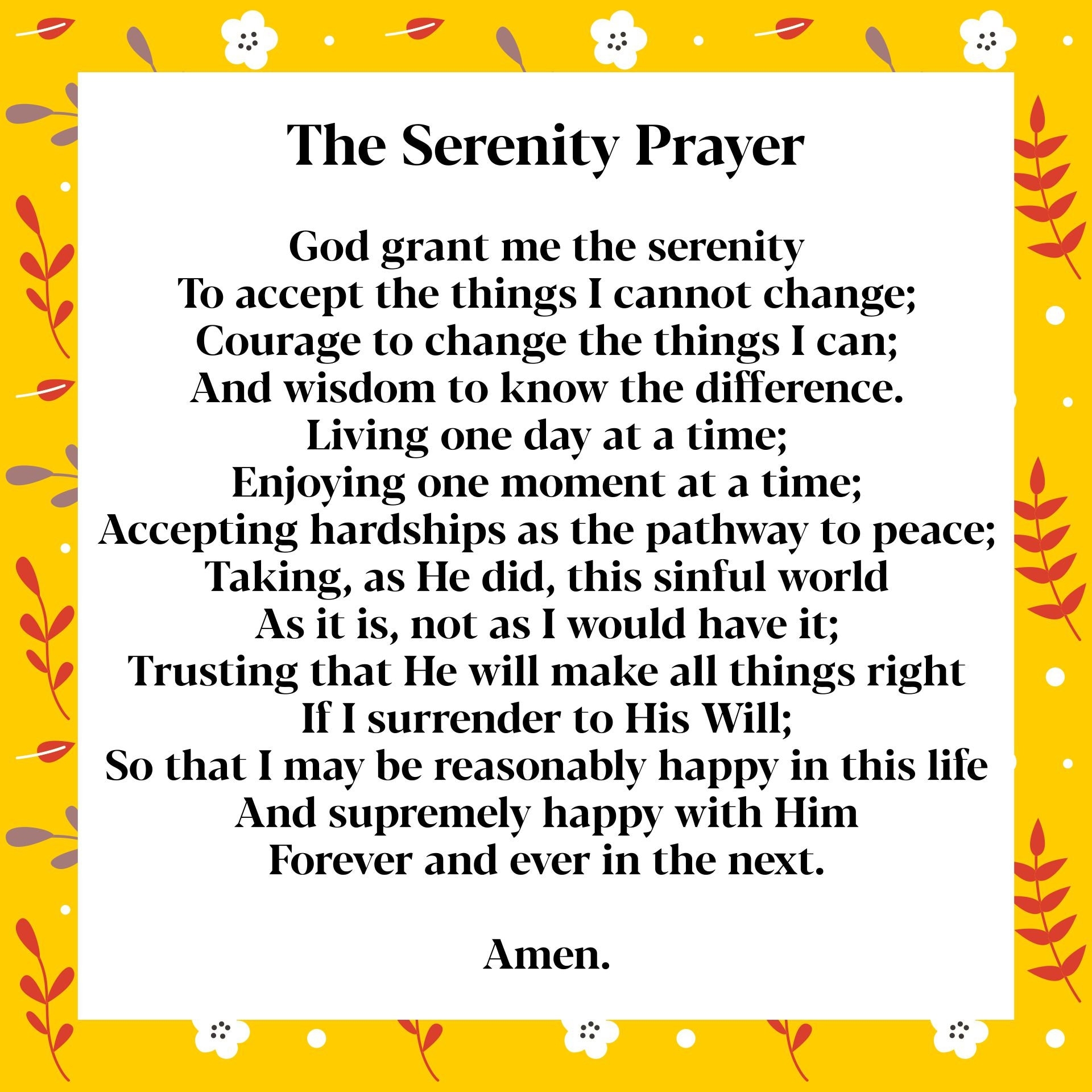 printable serenity prayer