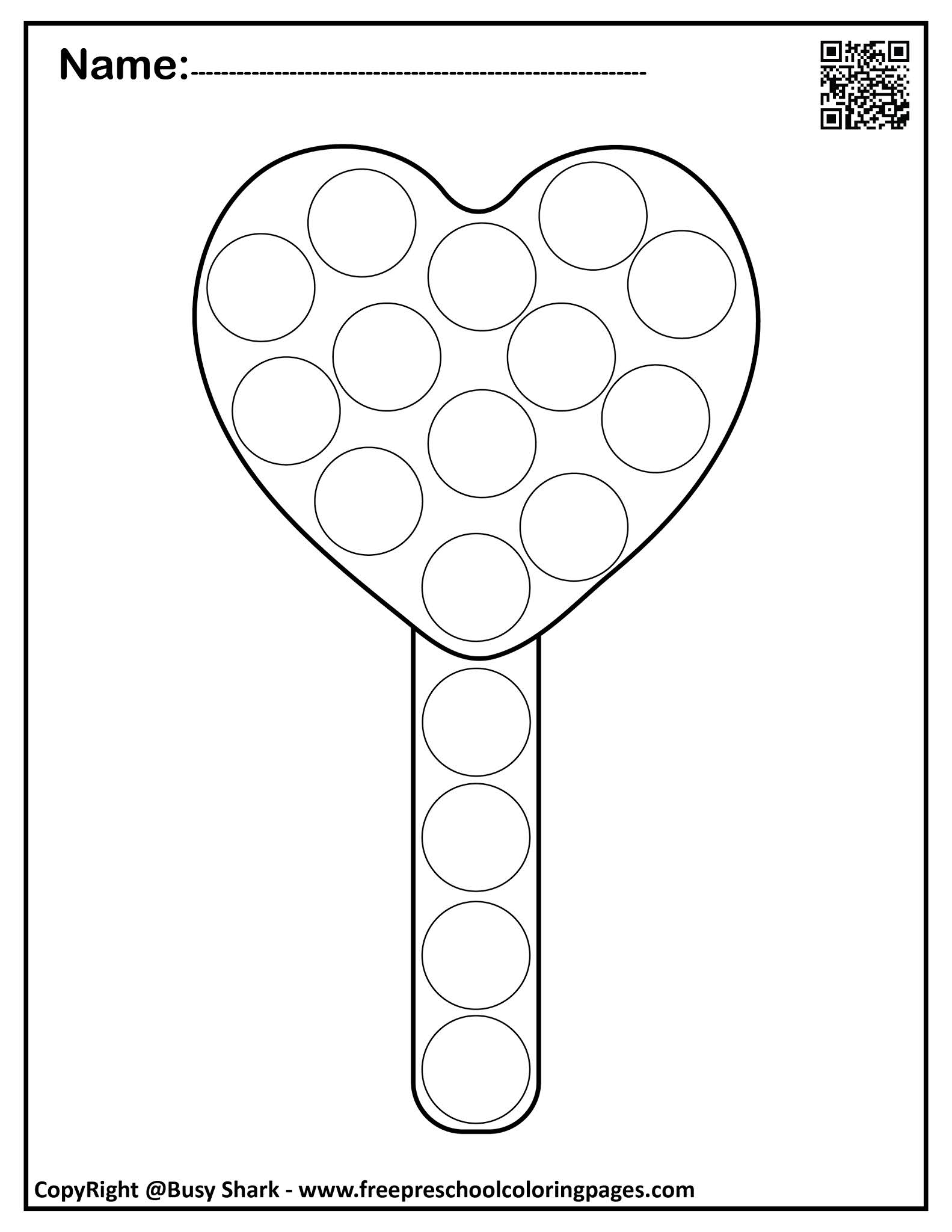 Set Of Lollipop Dot Markers Pages For Kids