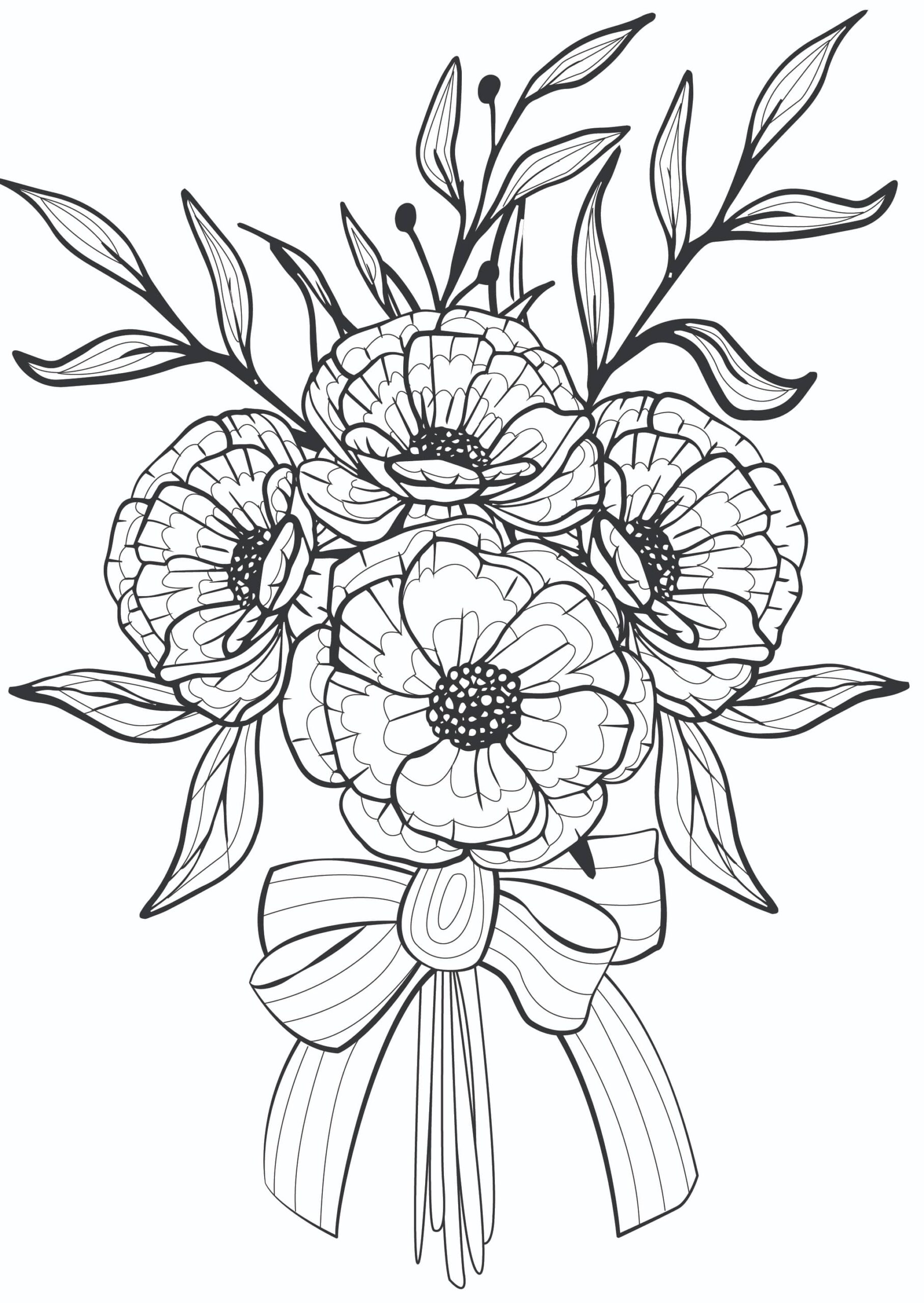 free flower printable coloring pages