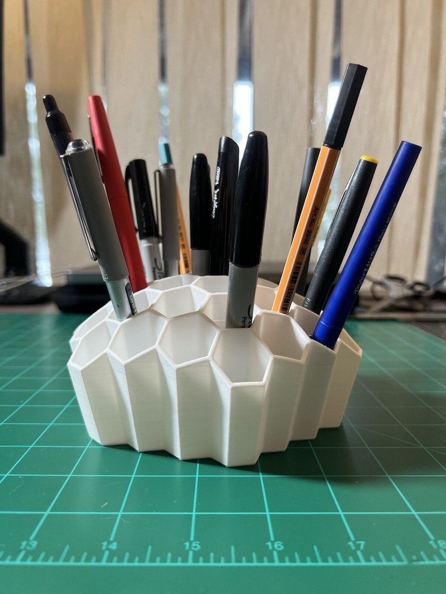 Short Honeycomb Pen Pencil Holder Sculpture Desktop Organizer 3D Printed EBay Short Honeycomb Pen Pencil Holder Sculpture Desktop Organizer 3D Printed EBay