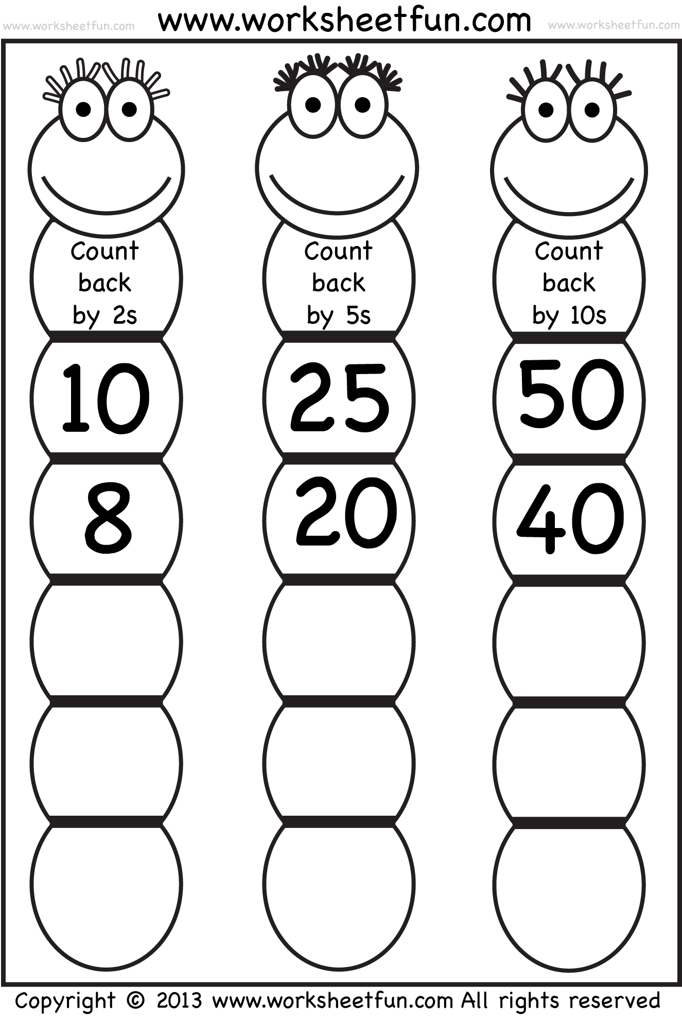skip counting printables