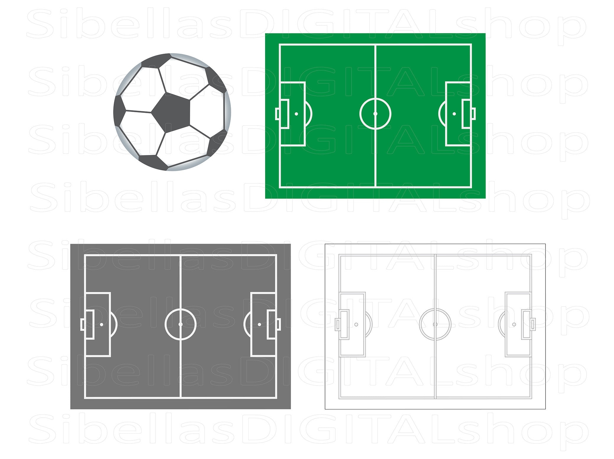 Soccer Field Diagram Clipart Coaching Resource PNG JPG SVG Digital Download Etsy Denmark