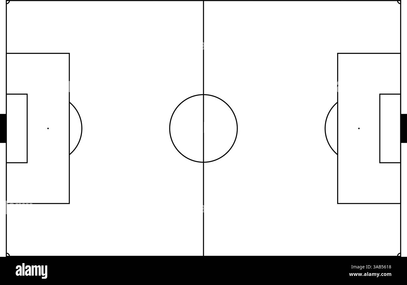 Soccer Pitch Template Black And White Stock Photos Images Alamy