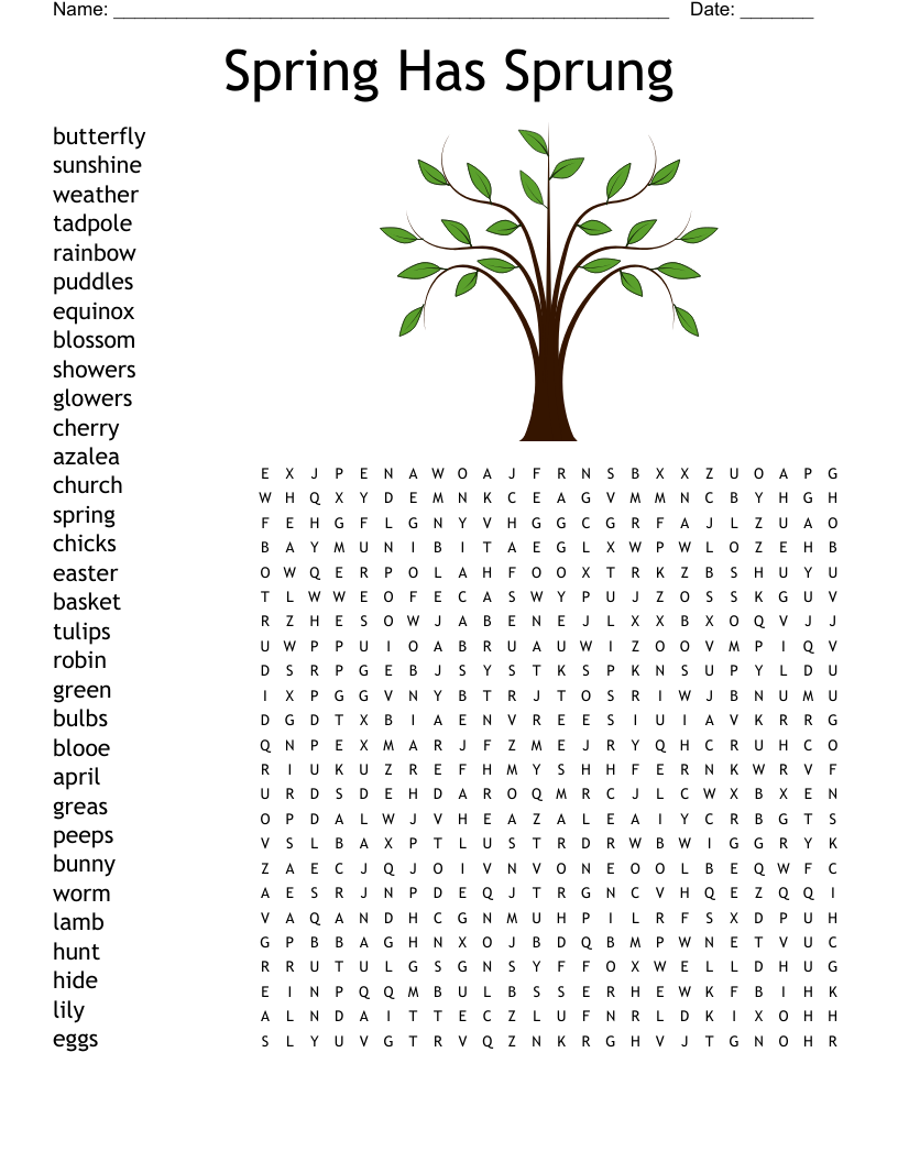 Spring Word Search WordMint