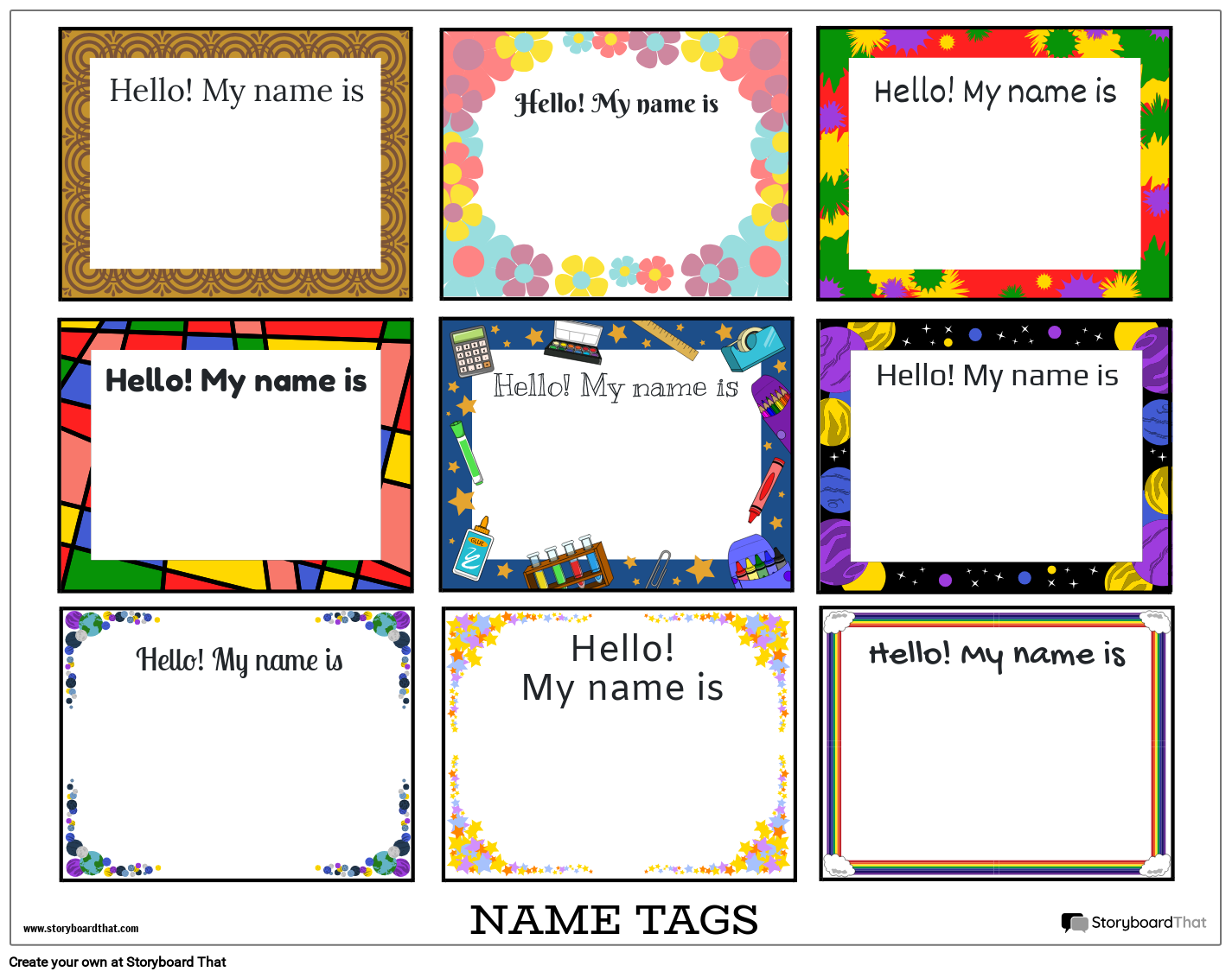 Storyboard That Create Custom Name Tags Online In 2025