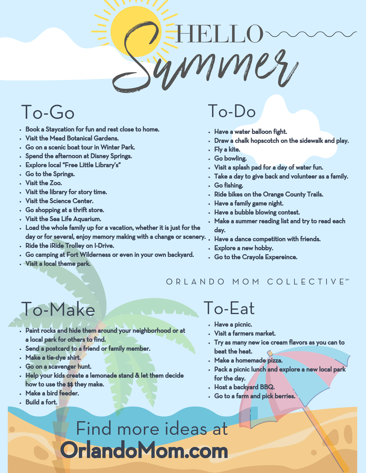 Summer Bucket List Printables